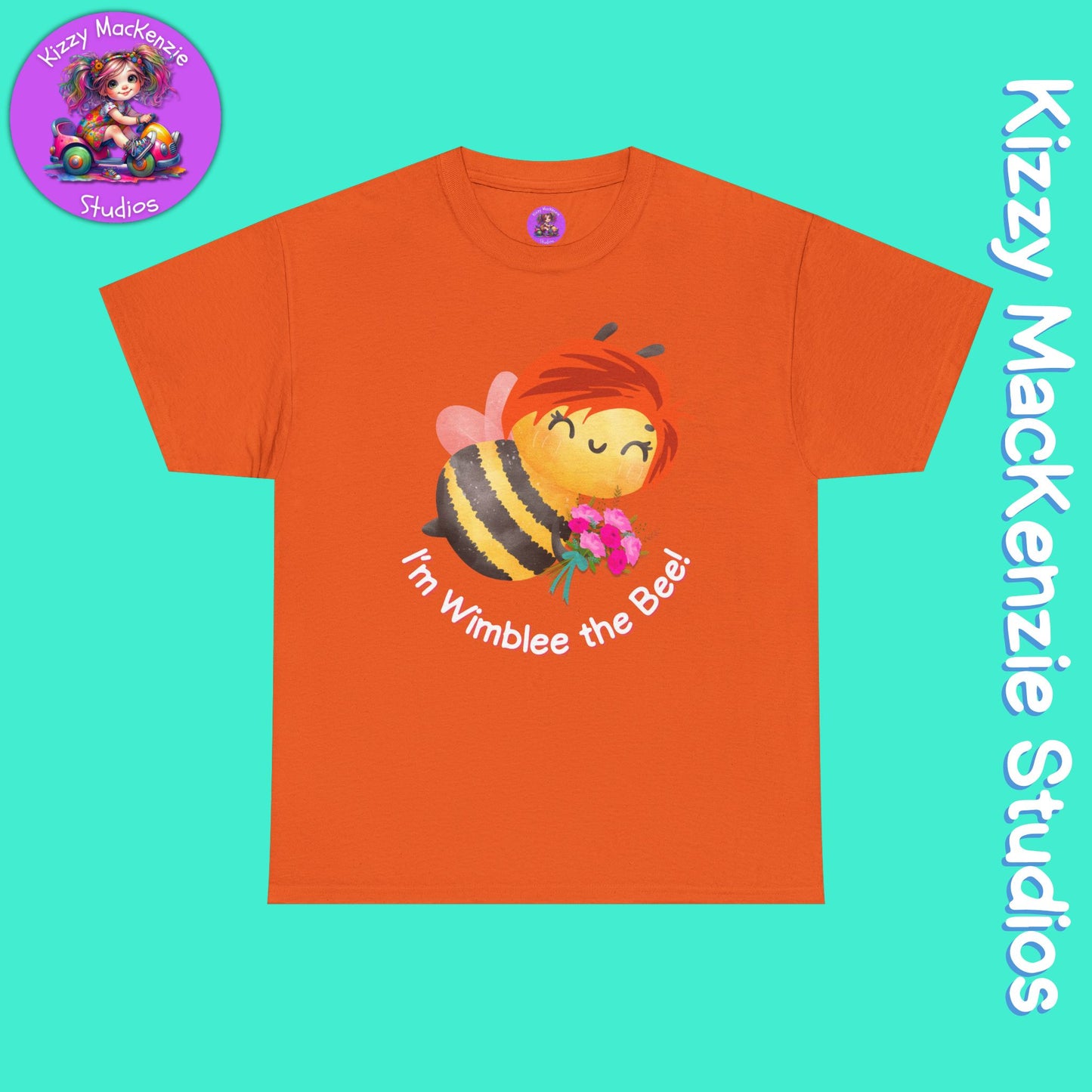 Wimblee the Bee Colorful Spring T-Shirt Environment Shirt Mother Nature Lover Gift Beautiful Bee Art Adult Unisex Heavy Cotton Tee