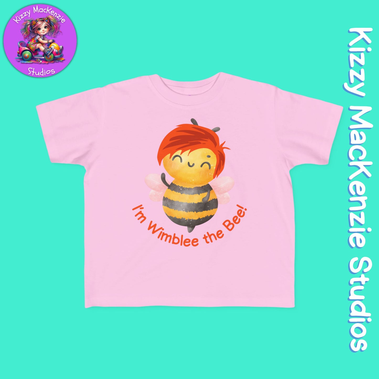 Wimblee the Bee Shirt Colorful Honey Bee Red-Haired Gift for Child Fine Jersey Tee for Toddler Clothes