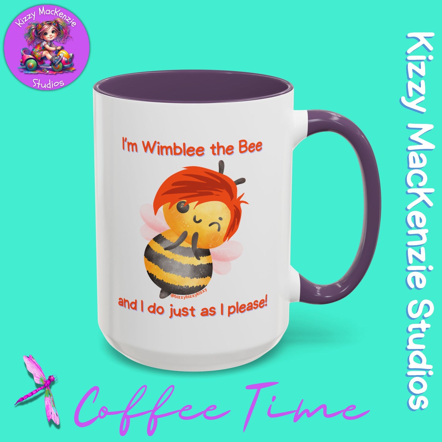 Wimblee the Bee Accent Coffee Mug Gift for Him Gift for Her Honeybee Art Nature Lover Gift