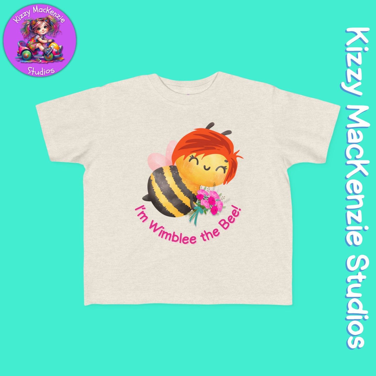 Wimblee the Bee Toddler's Spring Tee Shirt Honey Bee Flowers Nature Gift for Child