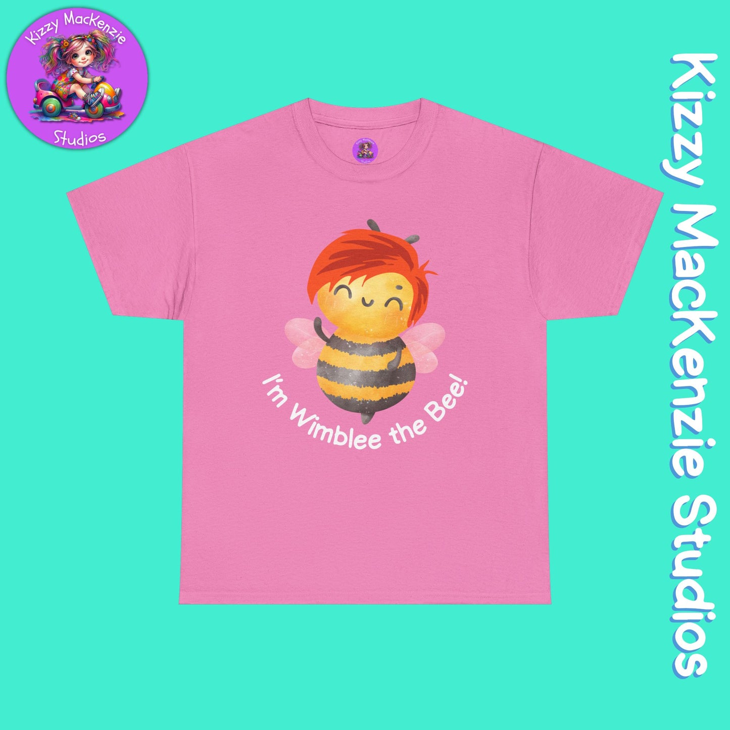 Wimblee the Bee Shirt Cute Honey Bee Tee Short Sleeve Shirt Redhead Gift for Him or Her Environment Shirt Adult Unisex Heavy Cotton Tee