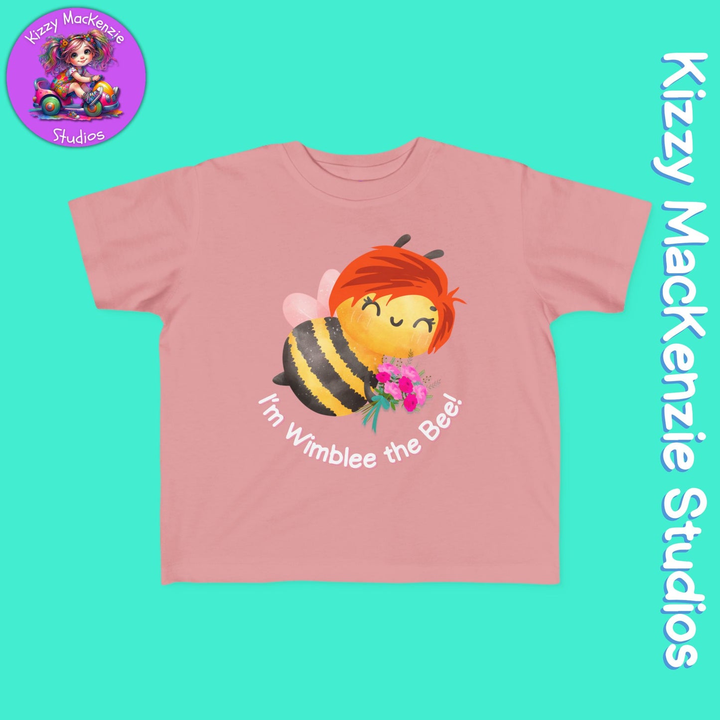 Wimblee the Bee Toddler's Spring Tee Shirt Honey Bee Flowers Nature Gift for Child