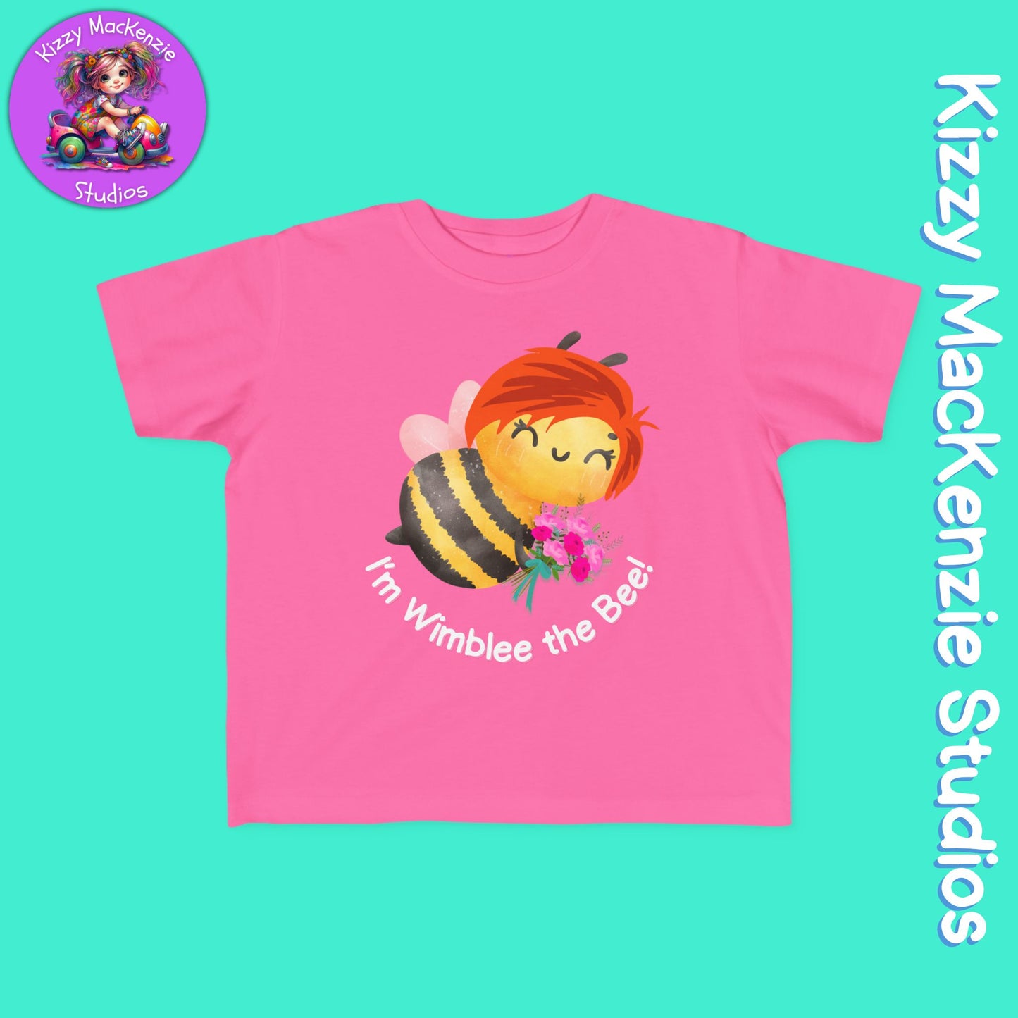 Wimblee the Bee Toddler's Spring Tee Shirt Honey Bee Flowers Nature Gift for Child