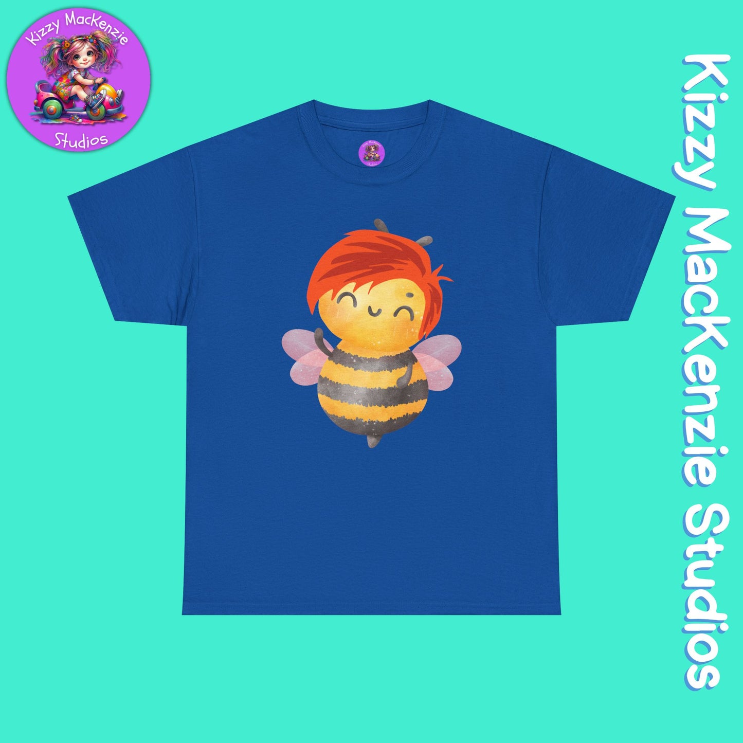 Wimblee the Bee Cute Honey Bee Tee Red-Haired Gift Nature Lover Gift for Him or Her Adult Unisex Heavy Cotton Tee