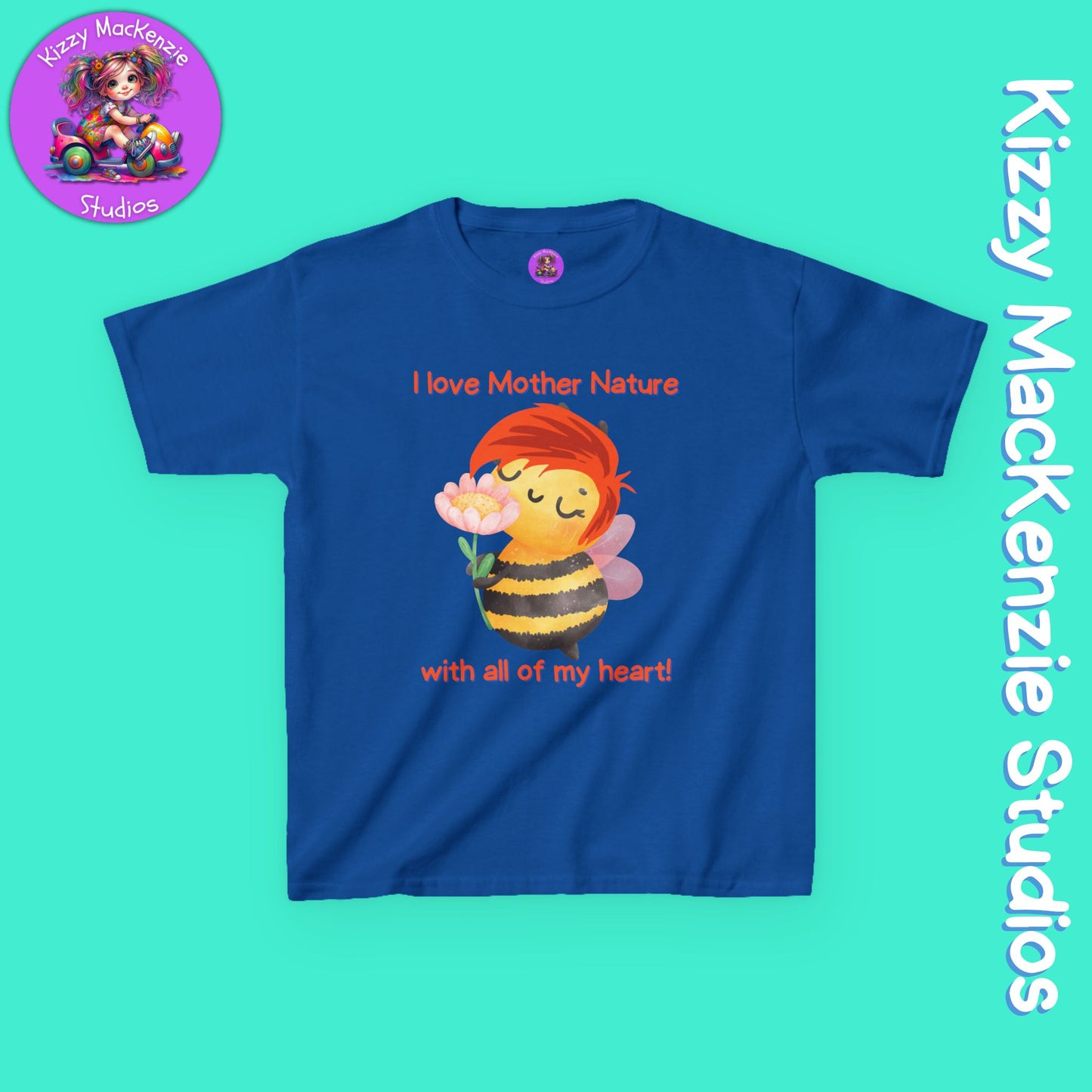 Wimblee the Bee Kids Tee I Love Mother Nature Gift for Child Colorful Honey Bee T-Shirt for Kids