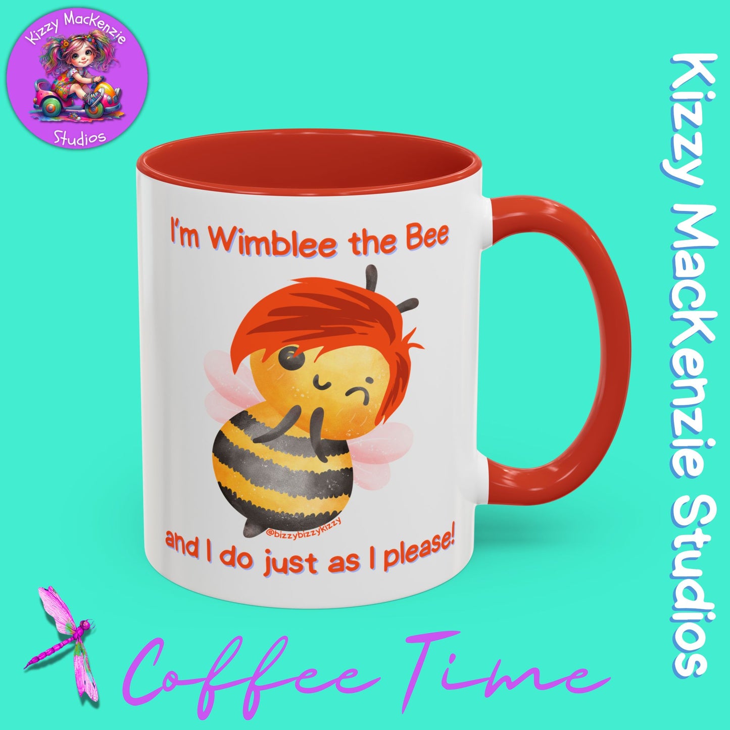 Wimblee the Bee Accent Coffee Mug Gift for Him Gift for Her Honeybee Art Nature Lover Gift