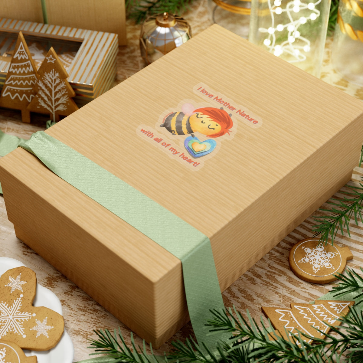 Wimblee The Bee Kiss-Cut Stickers Mother Nature Earth Day Gift for Teachers Honey Bee Conservation Stickers