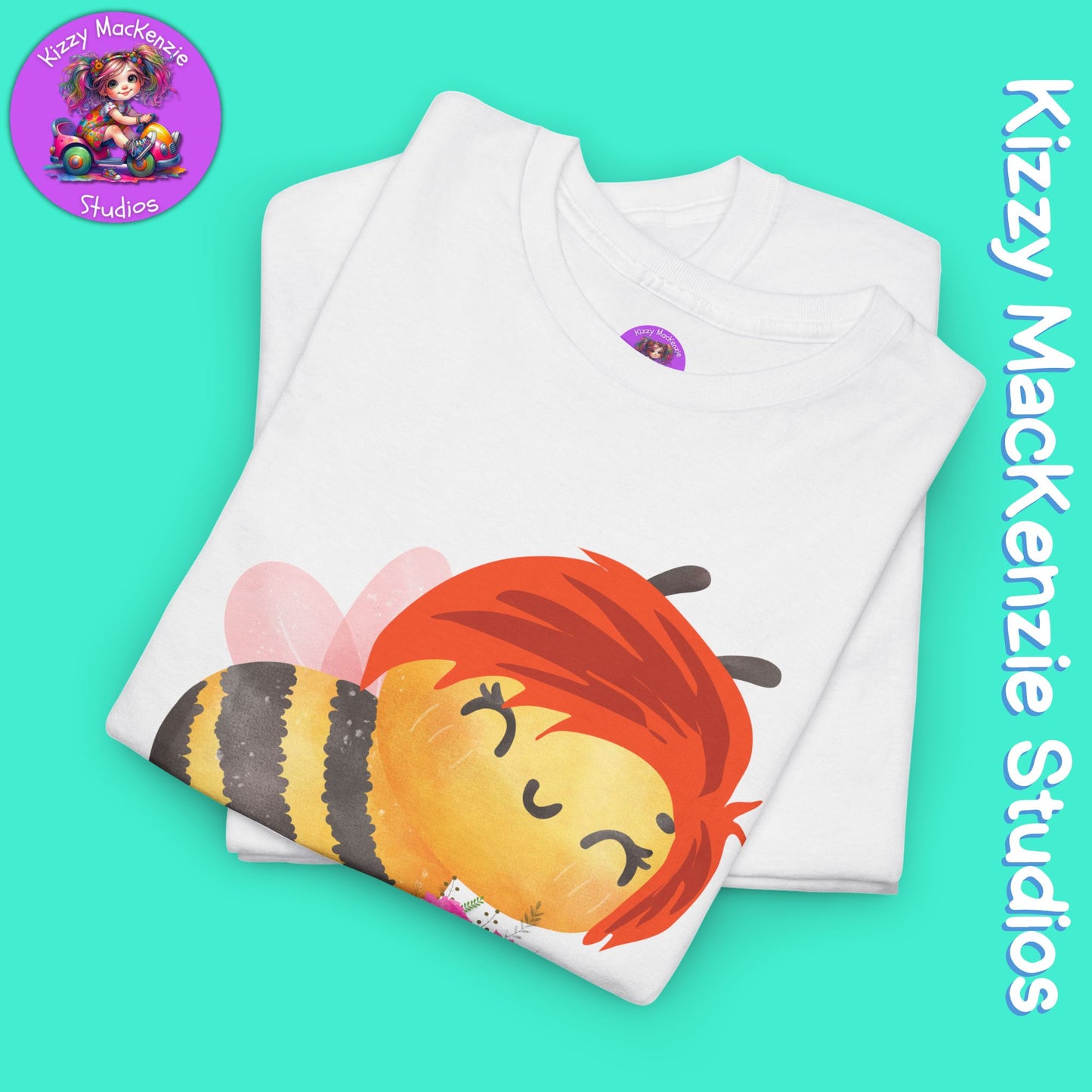 Wimblee the Bee Colorful Spring T-Shirt Environment Shirt Mother Nature Lover Gift Beautiful Bee Art Adult Unisex Heavy Cotton Tee