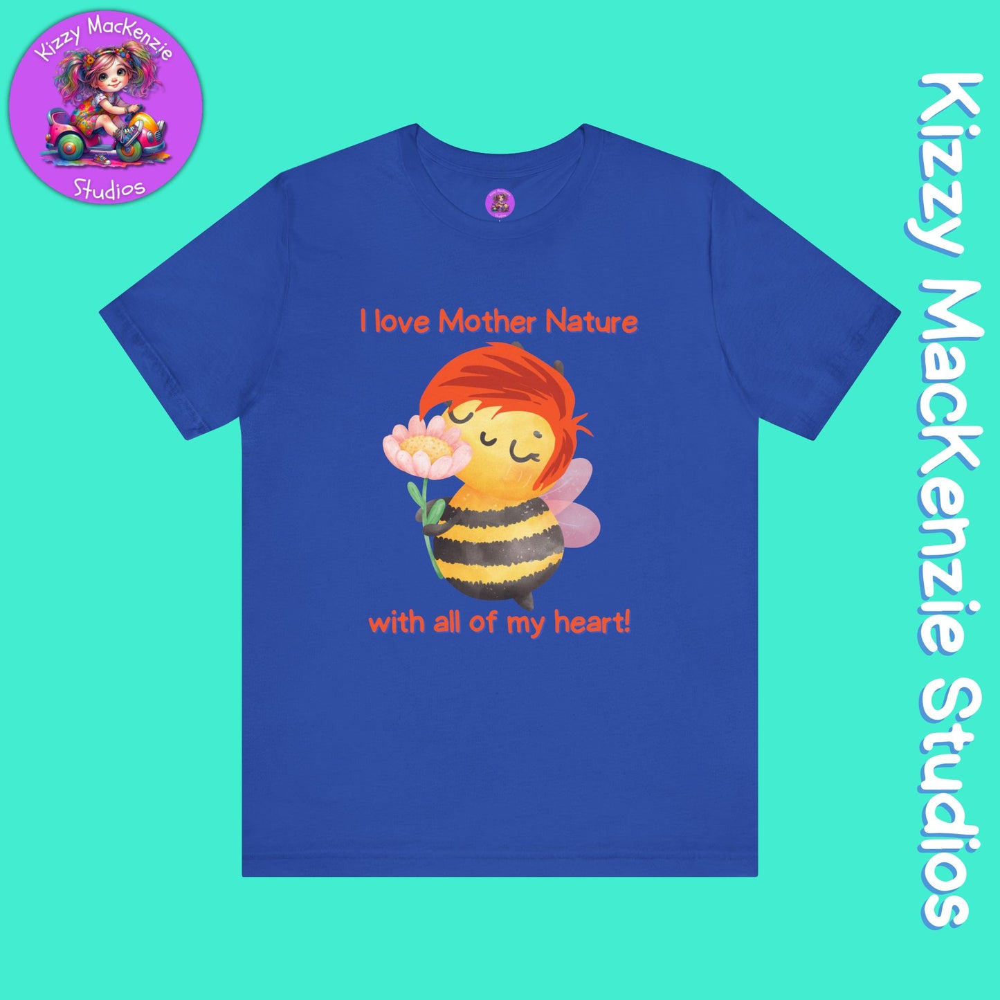 Wimblee the Bee T-Shirt Mother Nature Lover Gift Honey Bee Tee Flower Gift for Her Adult Unisex Jersey Short Sleeve T-Shirt