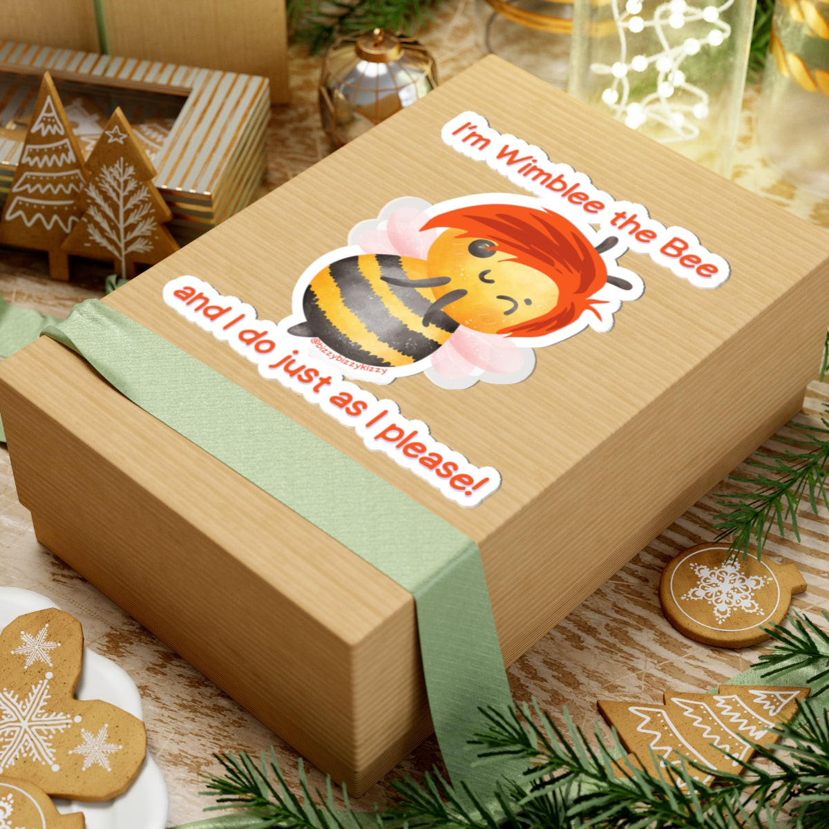 Wimblee the Bee Kiss-Cut Stickers Honey Bee Stickers for Kids Nature Lover Stickers Funny Stickers for Kids
