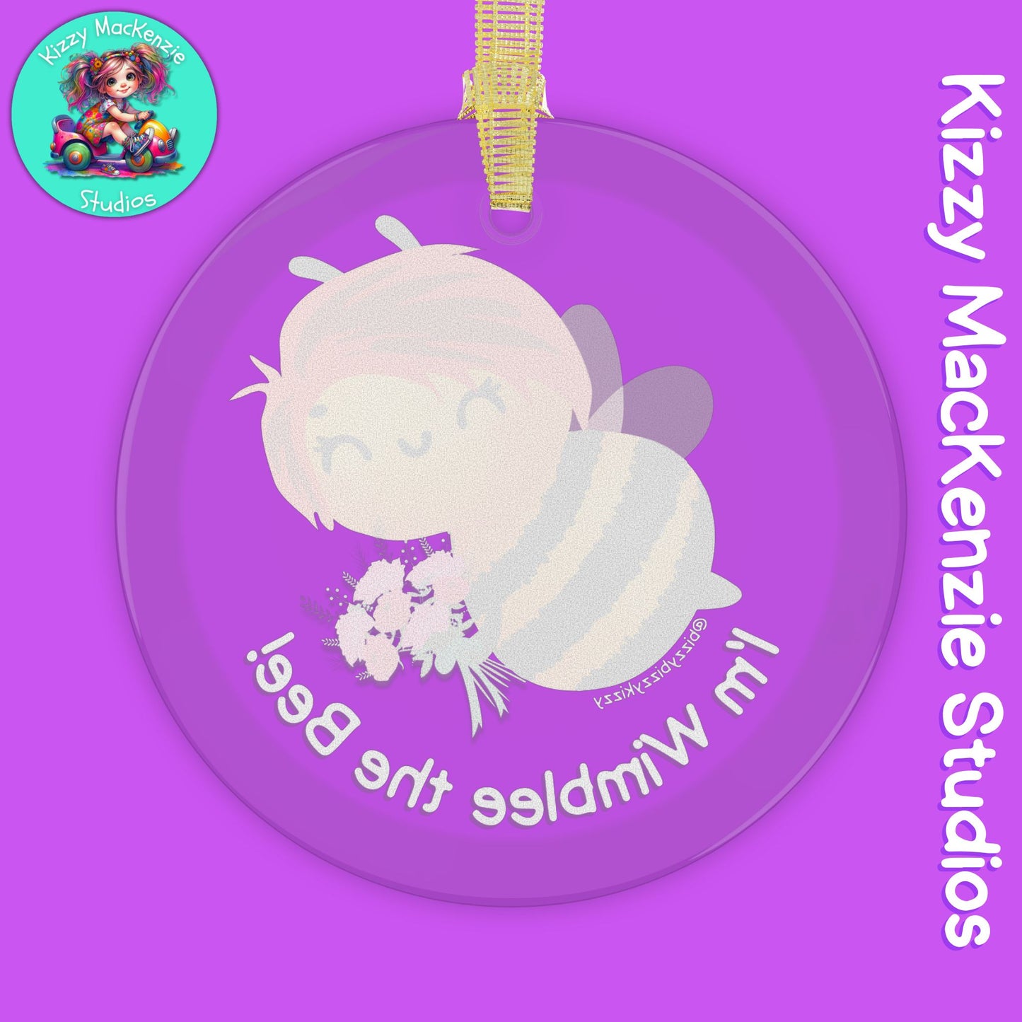 Wimblee the Bee Holiday Glass Ornament Flower Bouquet Nature Gift Christmas Gift for Mom