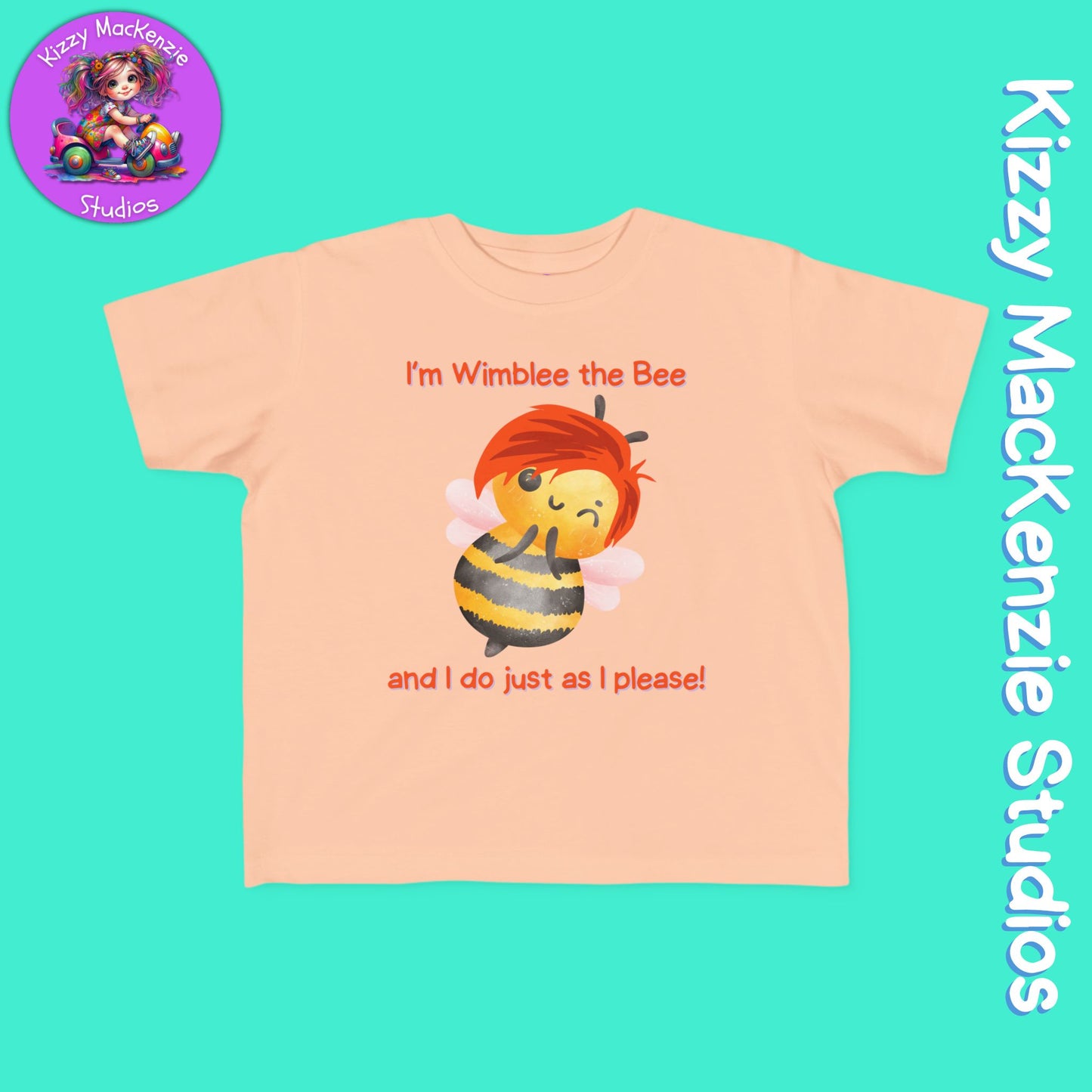 Wimblee the Bee Toddler's Tee Shirt Funny Honey Bee Gift for Toddler Clothes