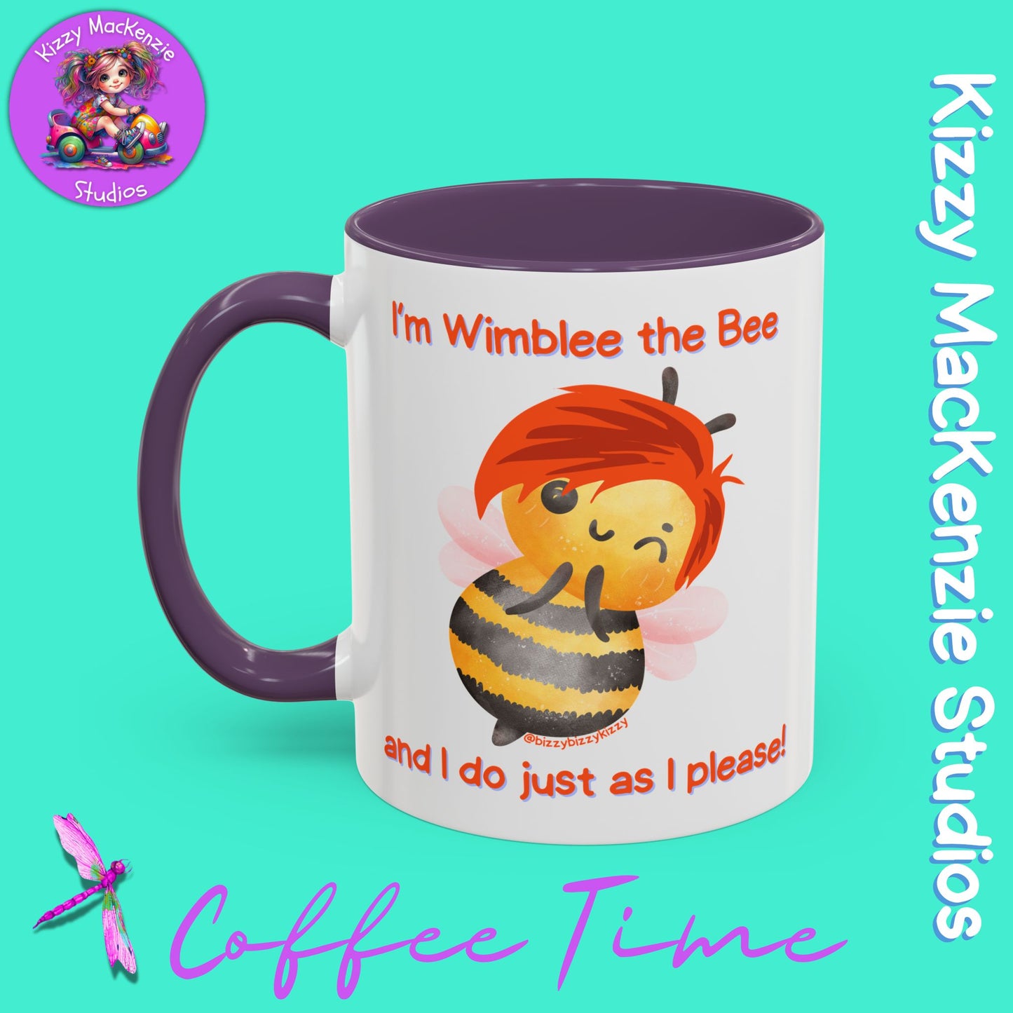 Wimblee the Bee Accent Coffee Mug Gift for Him Gift for Her Honeybee Art Nature Lover Gift