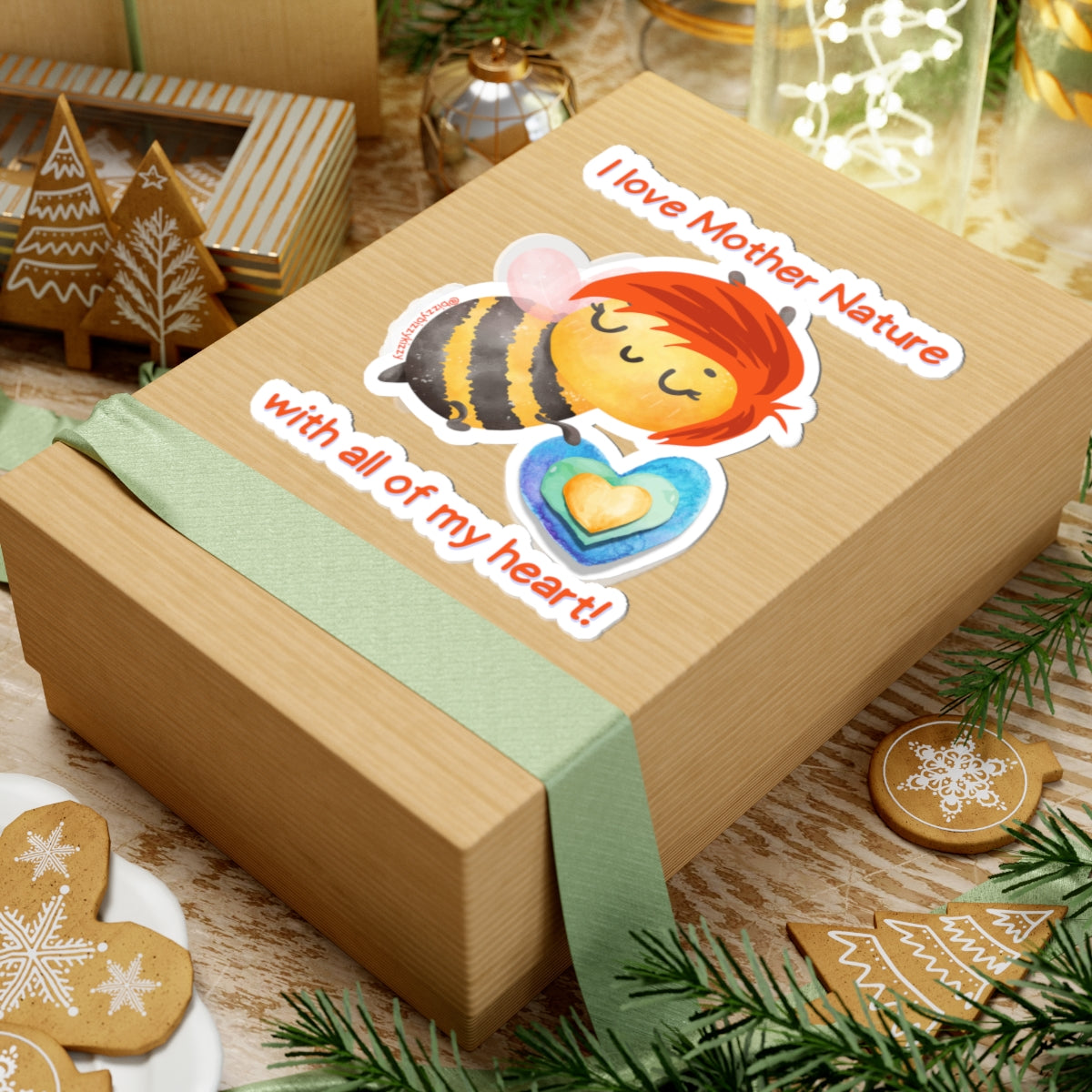 Wimblee The Bee Kiss-Cut Stickers Mother Nature Earth Day Gift for Teachers Honey Bee Conservation Stickers