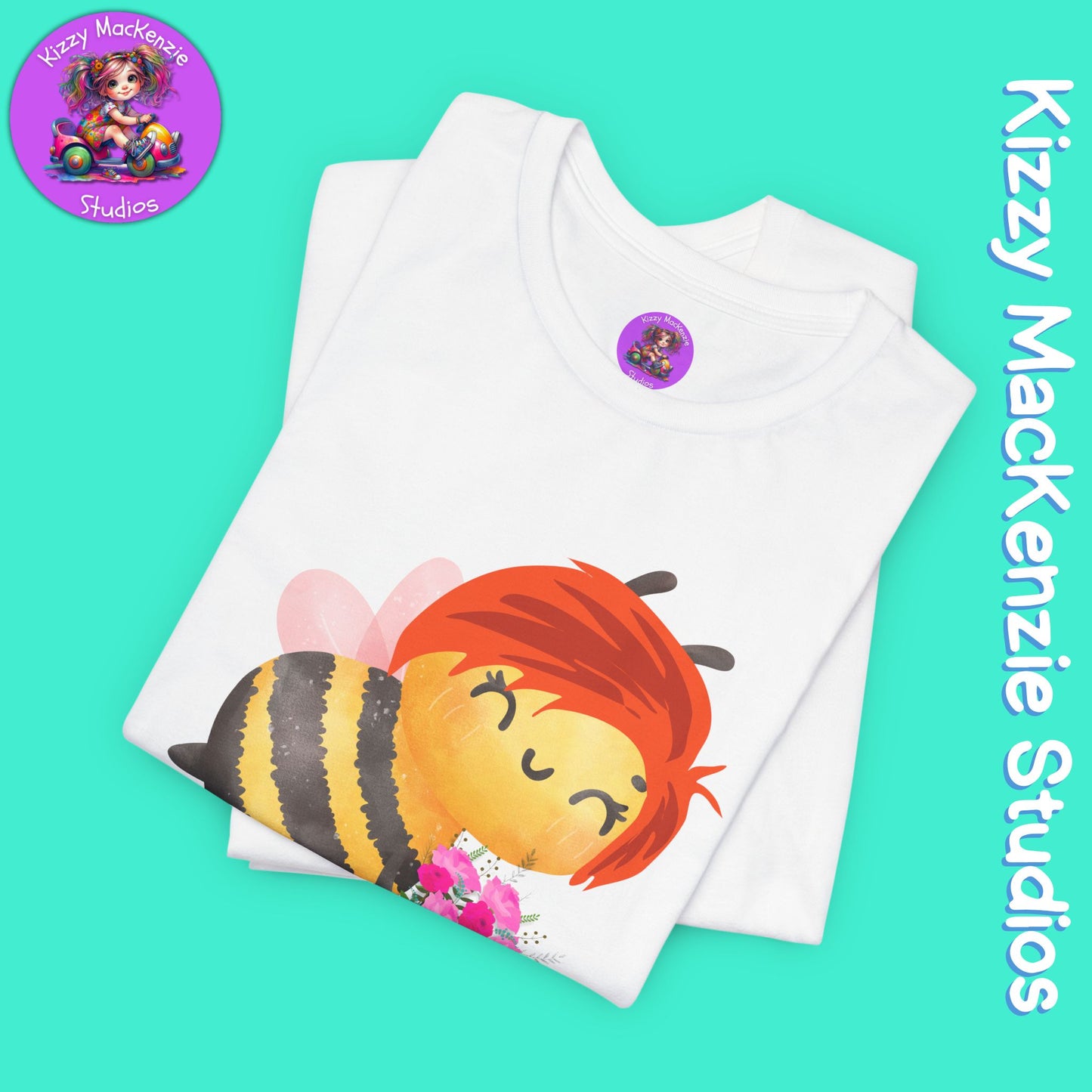 Wimblee the Bee T-Shirt Spring Tee Honey Bee Conservation Flower Gift for Teacher Bee Art Adult Unisex Jersey Short Sleeve T-Shirt
