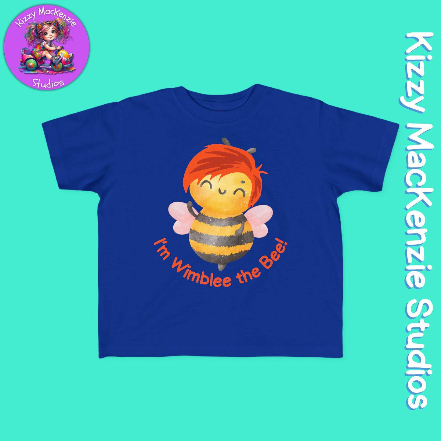 Wimblee the Bee Shirt Colorful Honey Bee Red-Haired Gift for Child Fine Jersey Tee for Toddler Clothes