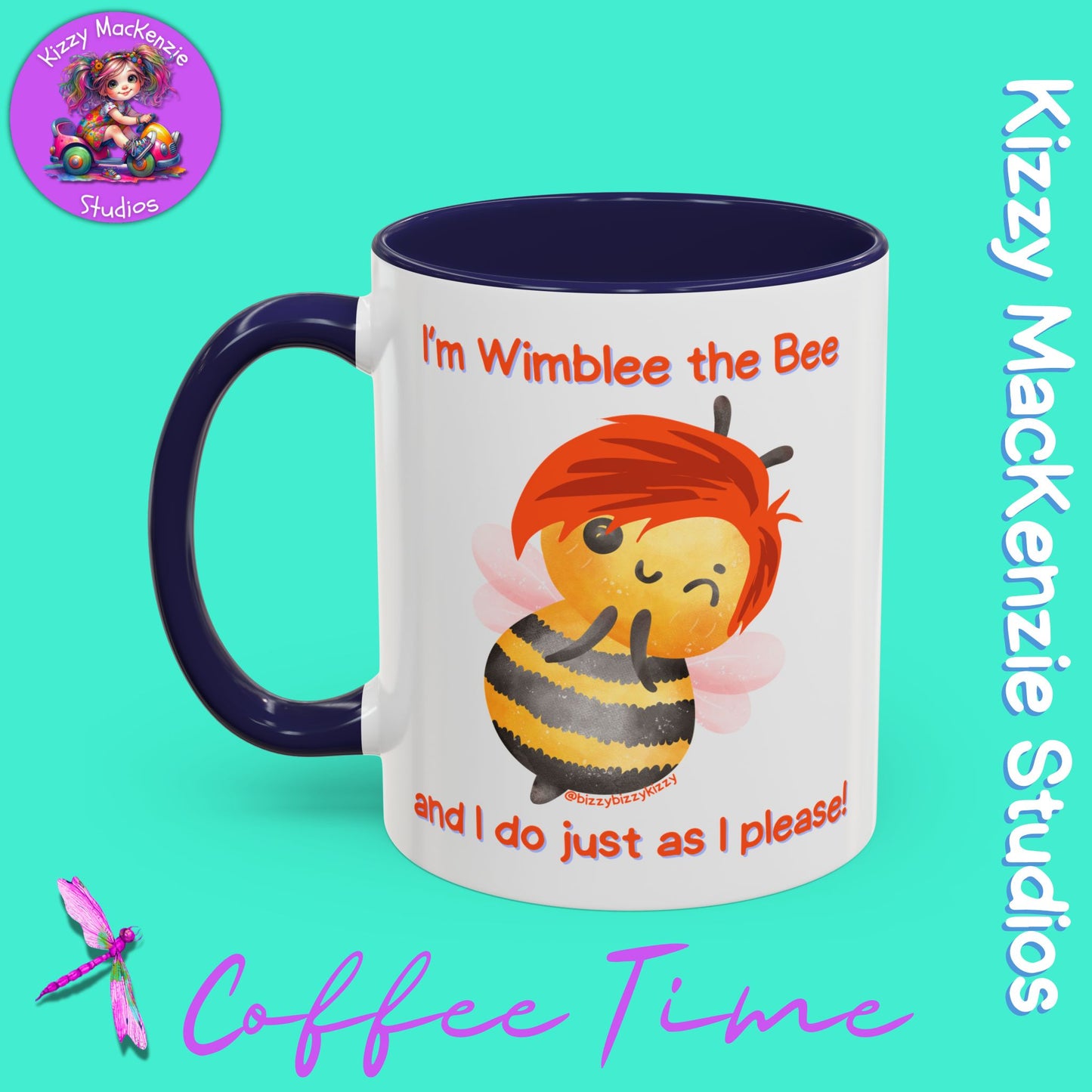Wimblee the Bee Accent Coffee Mug Gift for Him Gift for Her Honeybee Art Nature Lover Gift