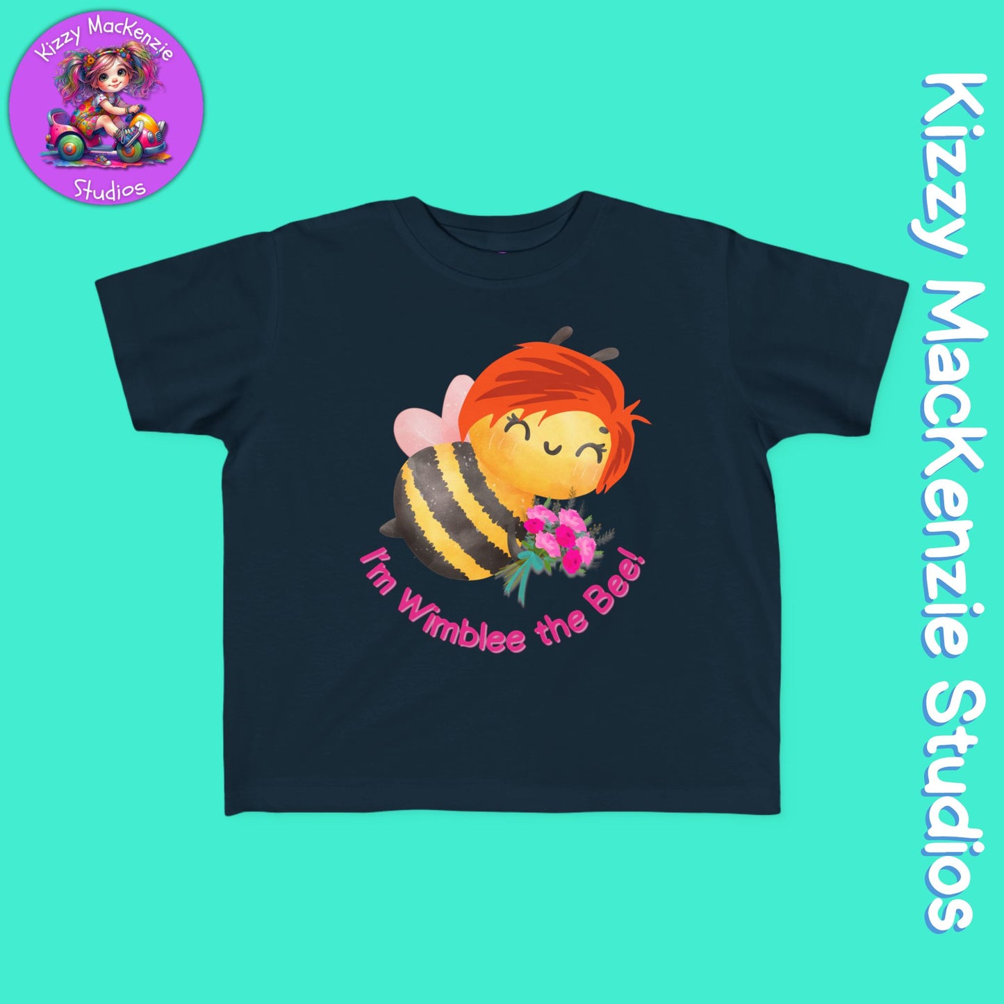 Wimblee the Bee Toddler's Spring Tee Shirt Honey Bee Flowers Nature Gift for Child