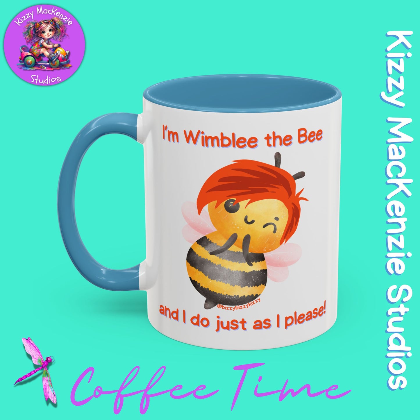Wimblee the Bee Accent Coffee Mug Gift for Him Gift for Her Honeybee Art Nature Lover Gift