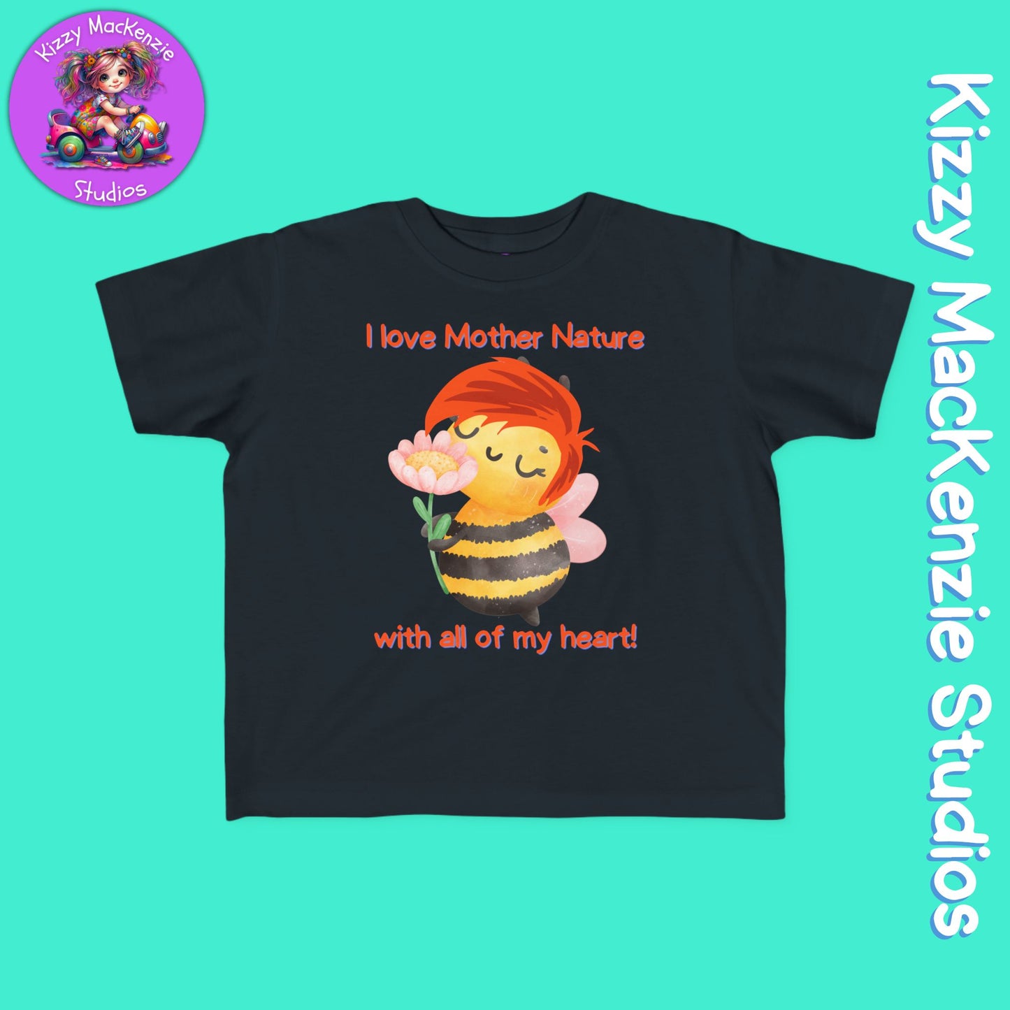 Wimblee the Bee Toddler's Fine Jersey Tee I Love Mother Nature Shirt for Toddler Clothes