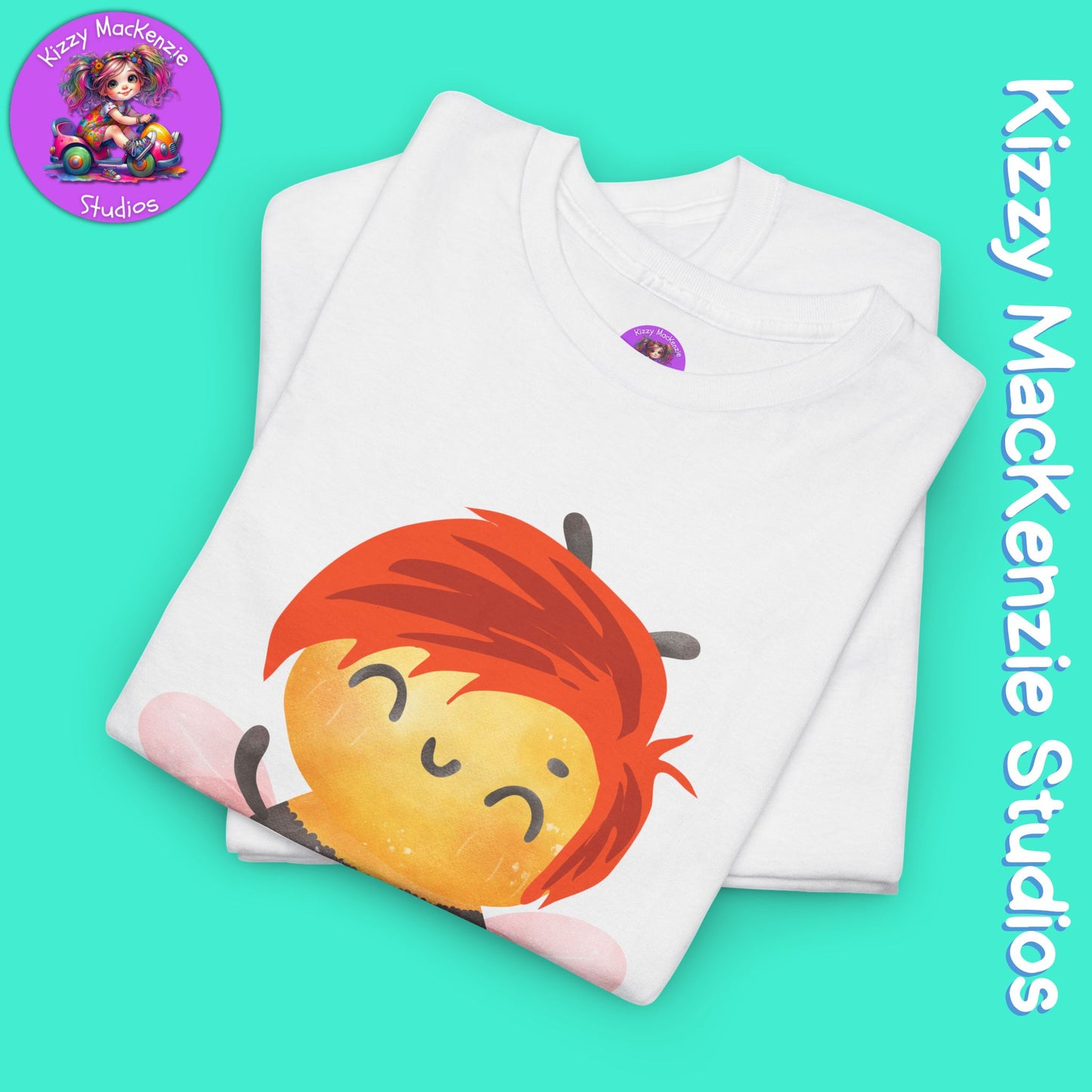Wimblee the Bee Shirt Cute Honey Bee Tee Short Sleeve Shirt Redhead Gift for Him or Her Environment Shirt Adult Unisex Heavy Cotton Tee