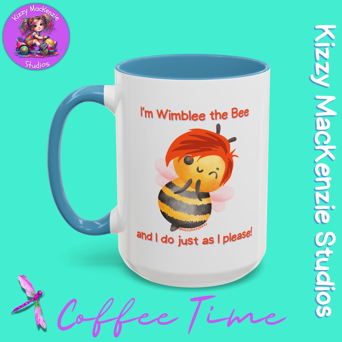Wimblee the Bee Accent Coffee Mug Gift for Him Gift for Her Honeybee Art Nature Lover Gift
