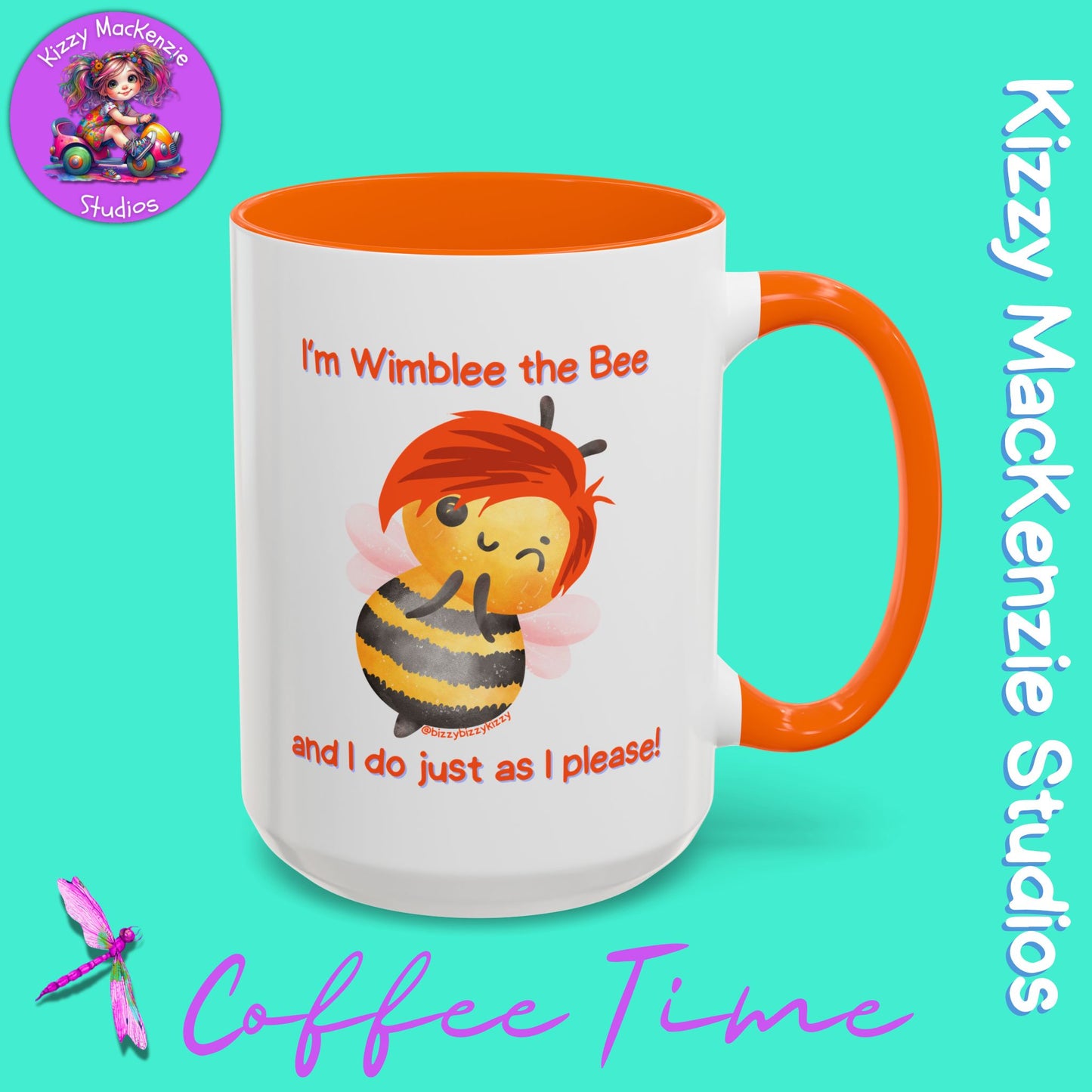 Wimblee the Bee Accent Coffee Mug Gift for Him Gift for Her Honeybee Art Nature Lover Gift