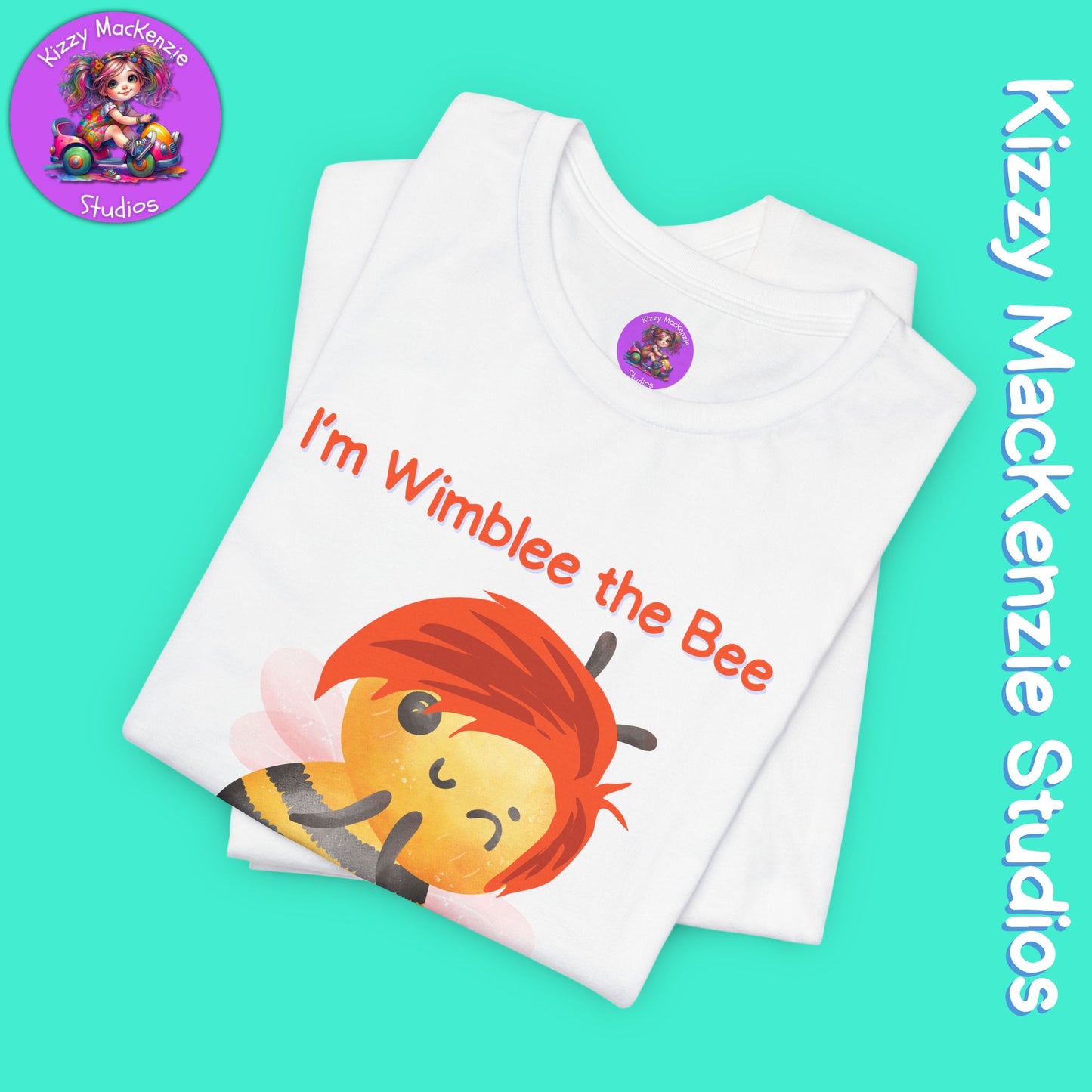 Wimblee the Bee T-Shirt Funny Honey Bee Tee Shirt Nature Gift Colorful Bee Art Pollinator Shirt for Him or Her Adult Unisex Jersey Short Sleeve T-Shirt