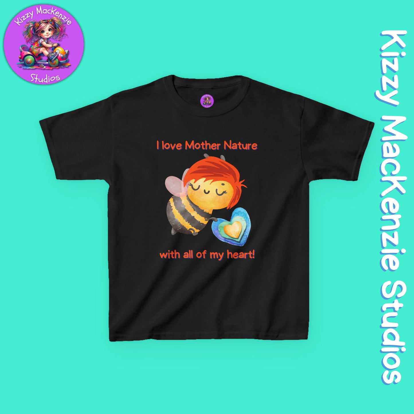 Wimblee the Bee Kids T-Shirt Mother Nature Tee Honey Bee Kids Clothes Gift for Child