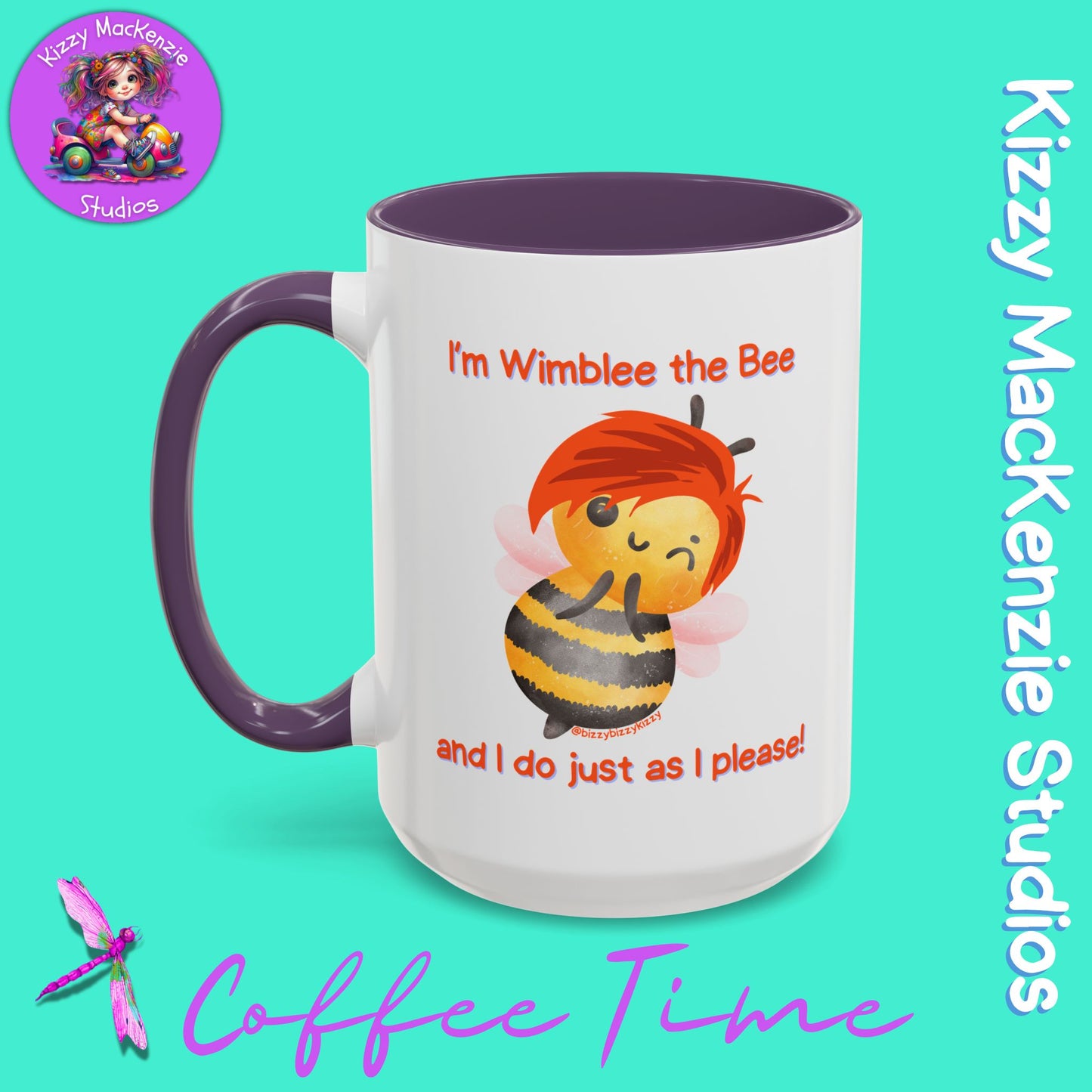 Wimblee the Bee Accent Coffee Mug Gift for Him Gift for Her Honeybee Art Nature Lover Gift