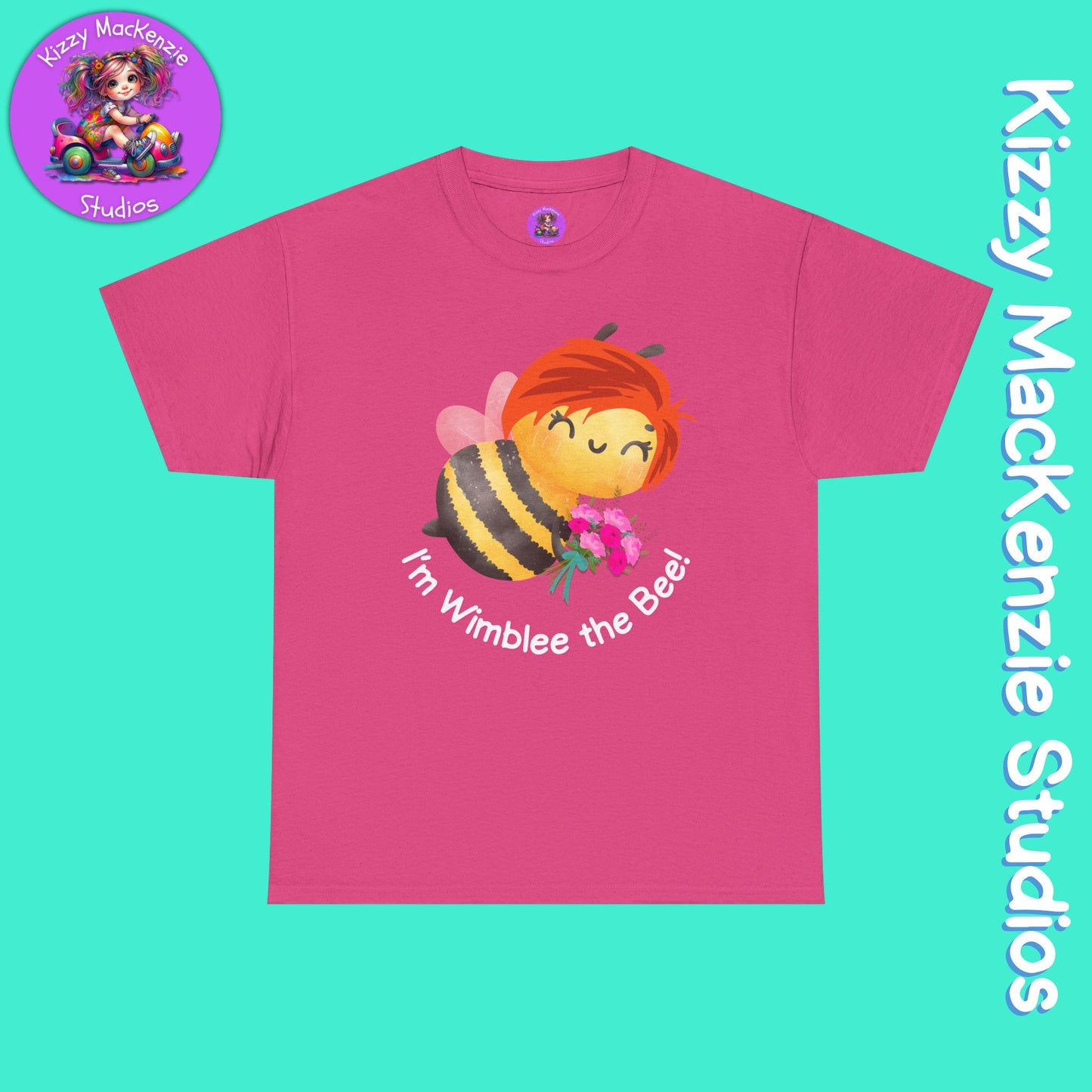 Wimblee the Bee Colorful Spring T-Shirt Environment Shirt Mother Nature Lover Gift Beautiful Bee Art Adult Unisex Heavy Cotton Tee
