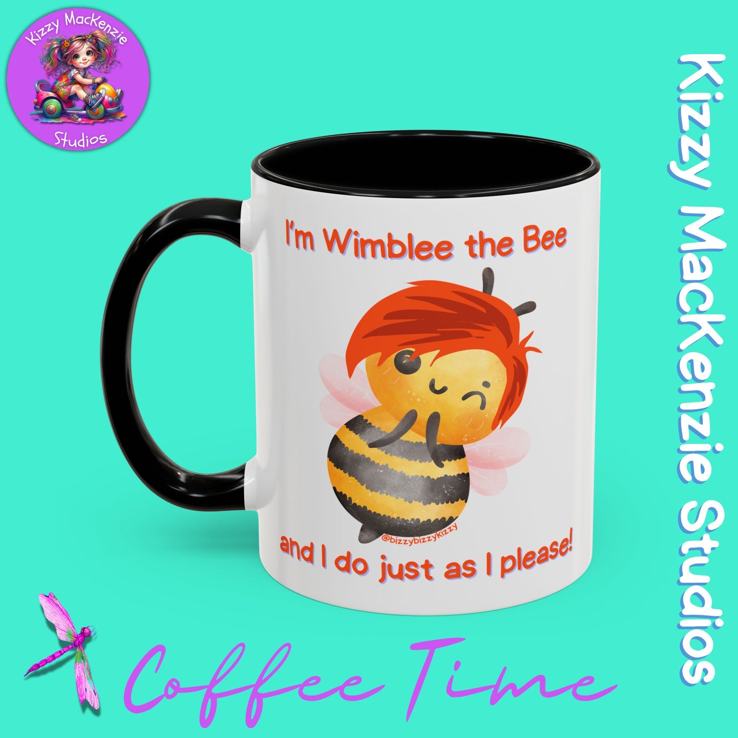 Wimblee the Bee Accent Coffee Mug Gift for Him Gift for Her Honeybee Art Nature Lover Gift