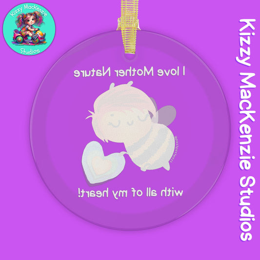 Wimblee the Bee Ornament Holiday Gift Mother Nature Glass Ornaments Nature Lover Gift