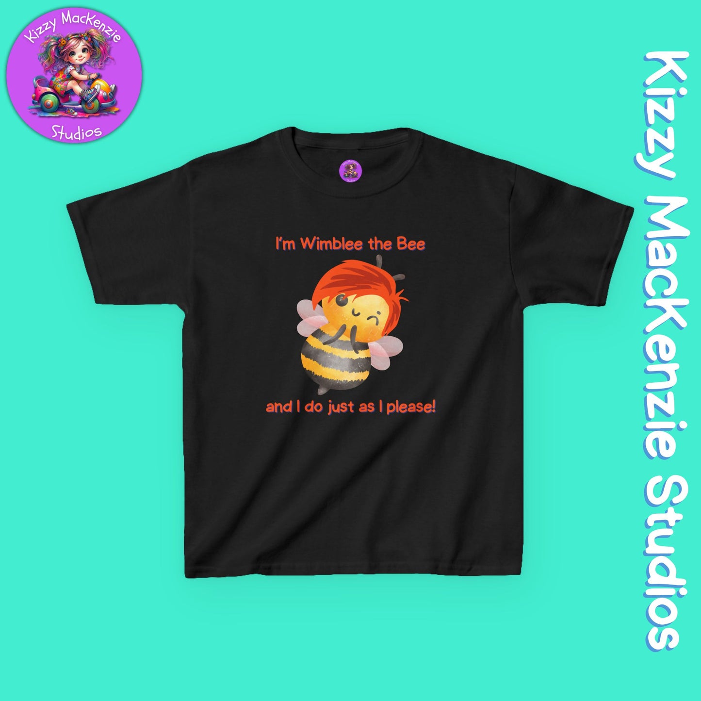 Wimblee the Bee T-Shirt for Kids Honey Bee Art Funny Shirt for Boys and Girls Nature Lover Gift for Kids