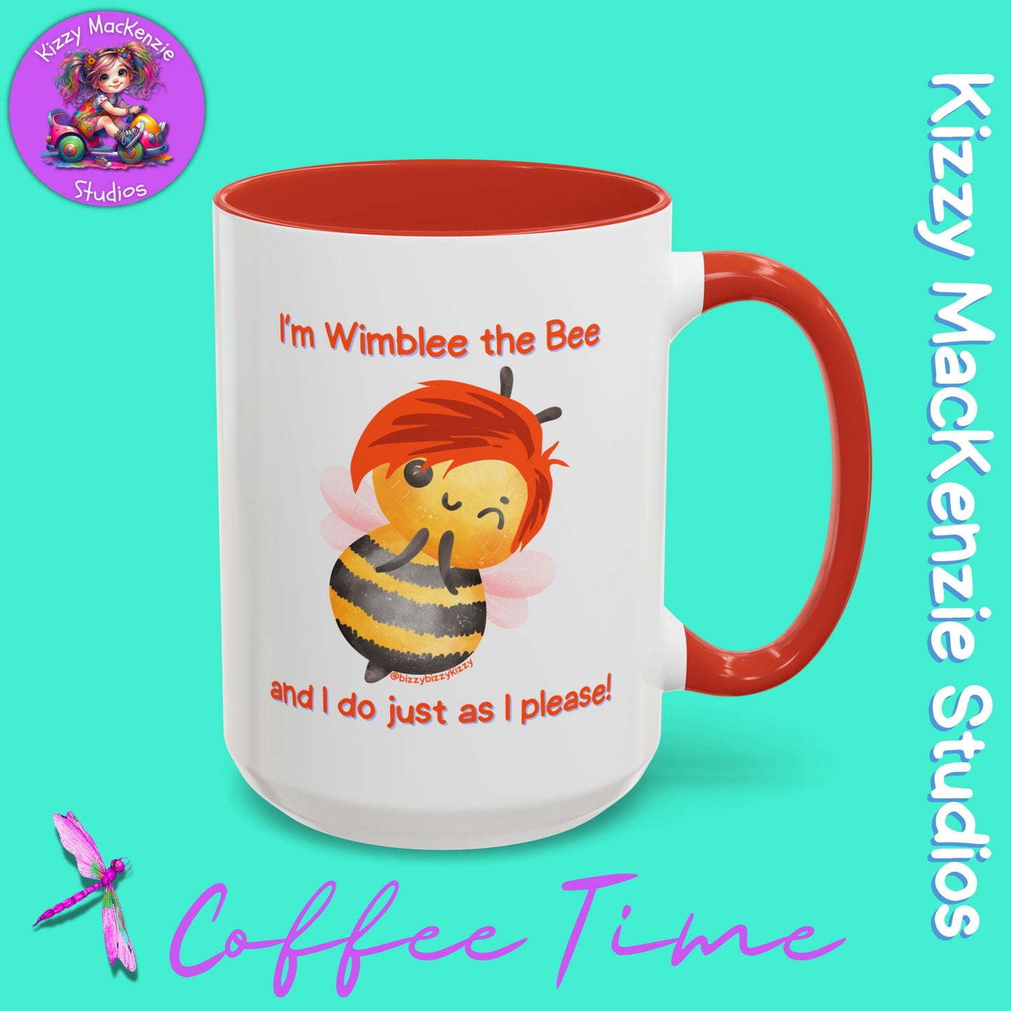 Wimblee the Bee Accent Coffee Mug Gift for Him Gift for Her Honeybee Art Nature Lover Gift
