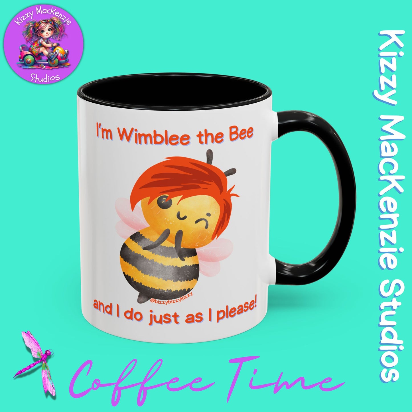 Wimblee the Bee Accent Coffee Mug Gift for Him Gift for Her Honeybee Art Nature Lover Gift