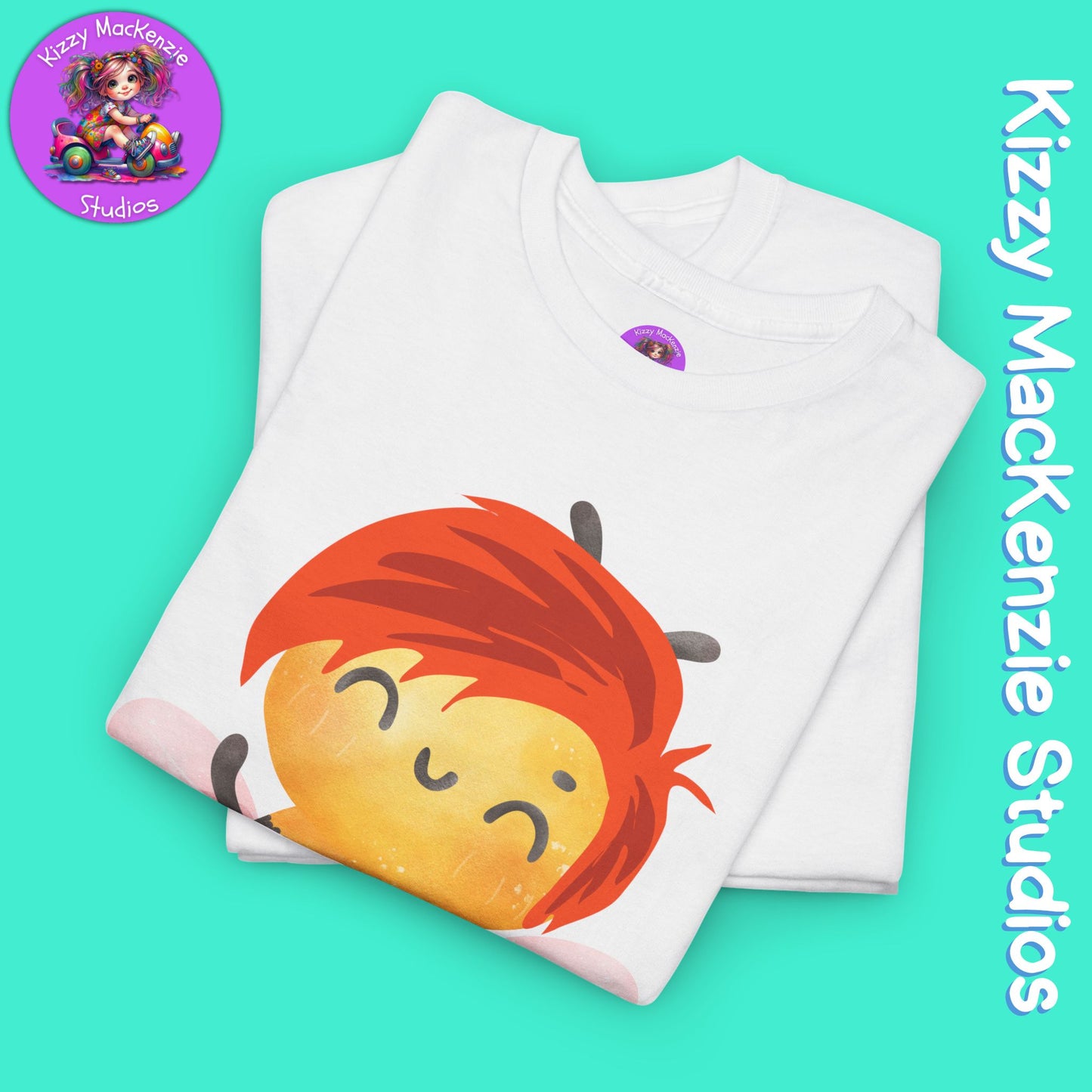 Wimblee the Bee Cute Honey Bee Tee Red-Haired Gift Nature Lover Gift for Him or Her Adult Unisex Heavy Cotton Tee