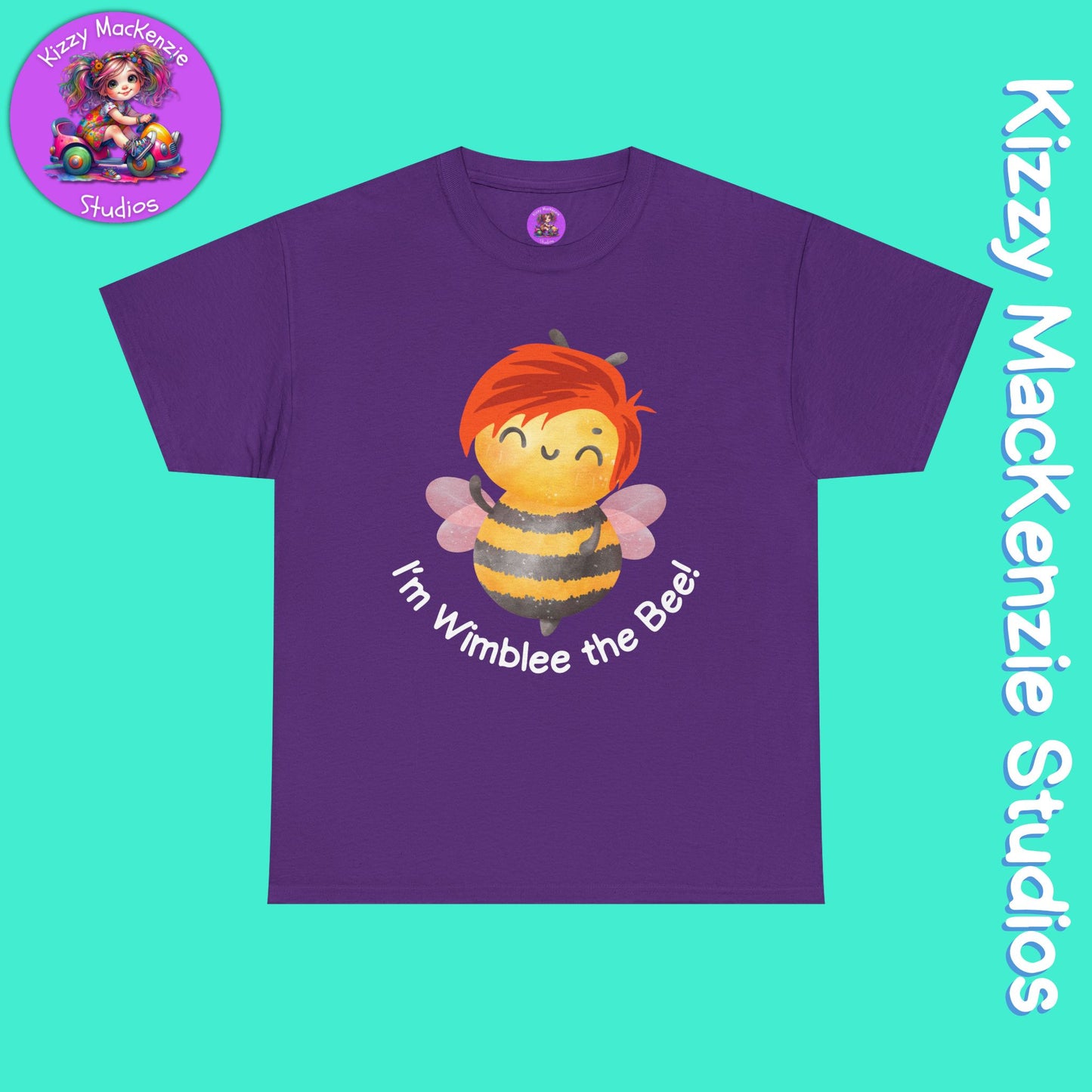 Wimblee the Bee Shirt Cute Honey Bee Tee Short Sleeve Shirt Redhead Gift for Him or Her Environment Shirt Adult Unisex Heavy Cotton Tee