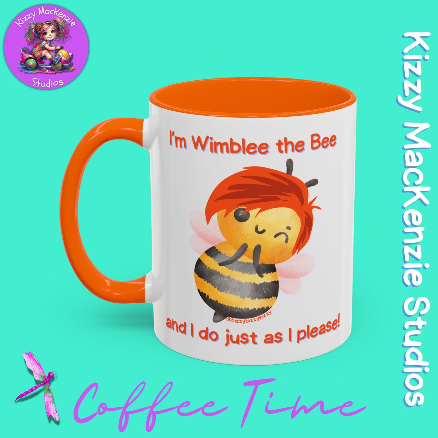 Wimblee the Bee Accent Coffee Mug Gift for Him Gift for Her Honeybee Art Nature Lover Gift