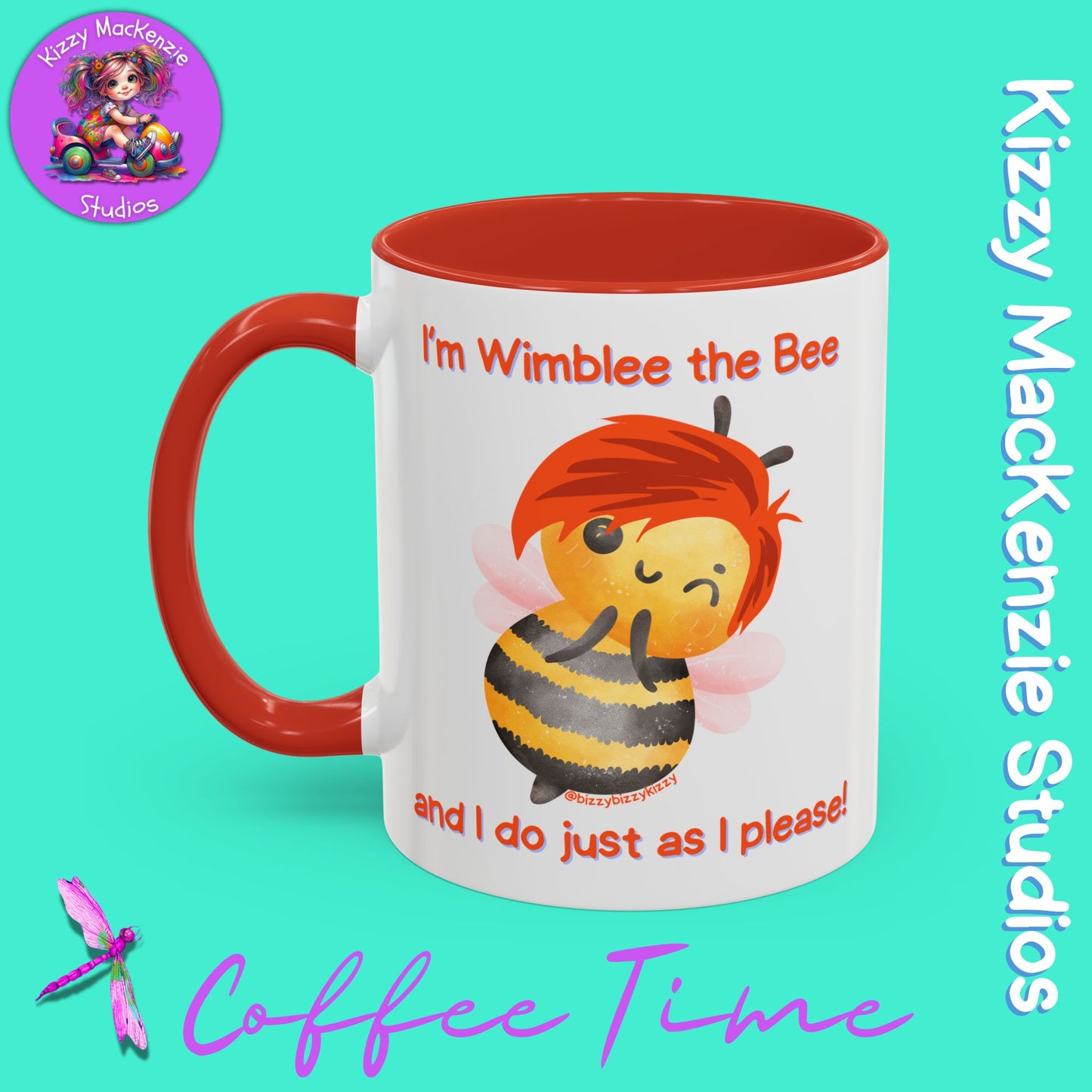 Wimblee the Bee Accent Coffee Mug Gift for Him Gift for Her Honeybee Art Nature Lover Gift