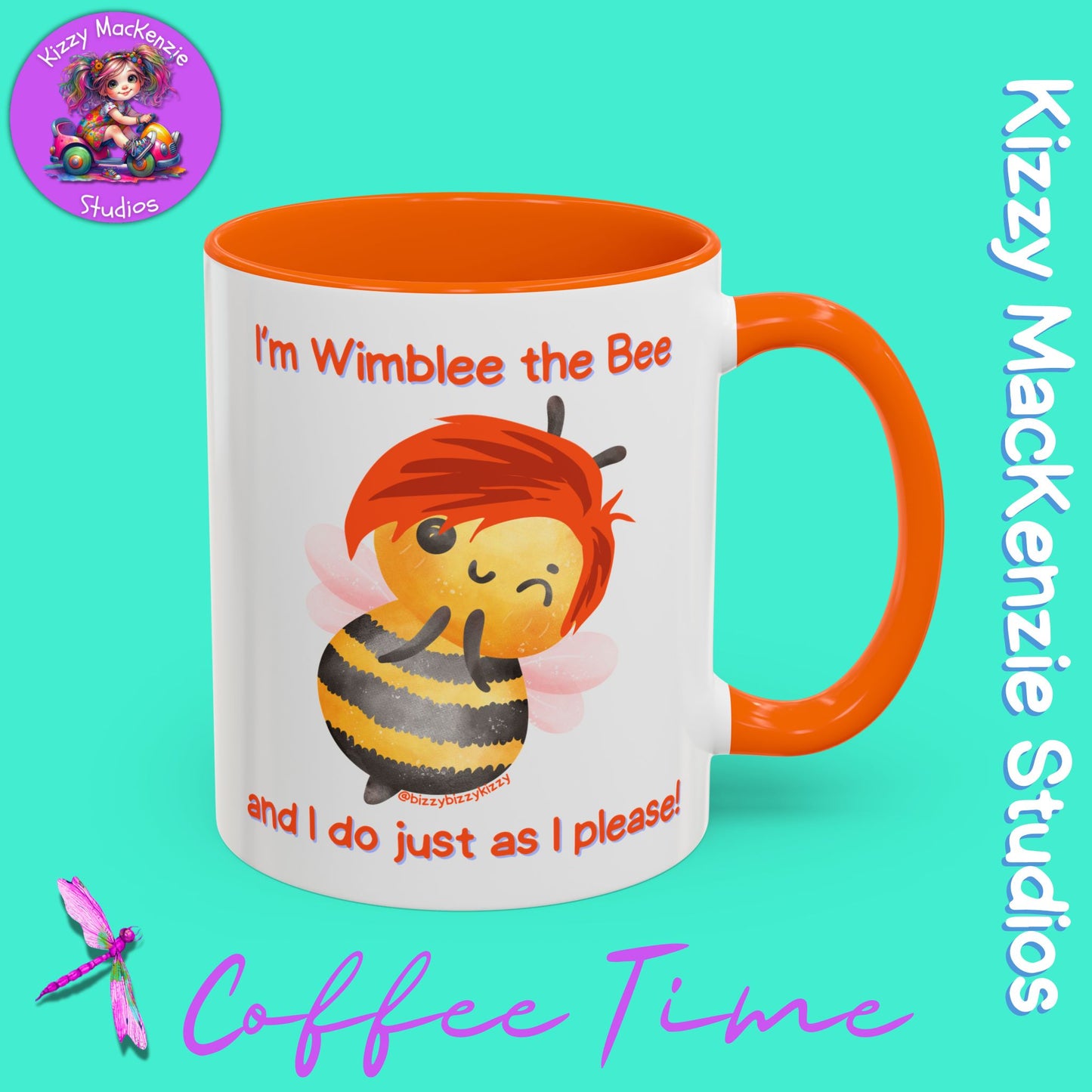 Wimblee the Bee Accent Coffee Mug Gift for Him Gift for Her Honeybee Art Nature Lover Gift