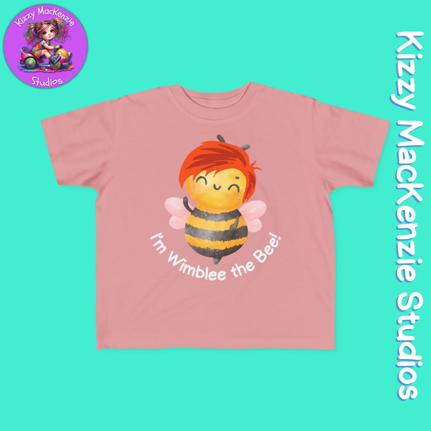 Wimblee the Bee Shirt Colorful Honey Bee Red-Haired Gift for Child Fine Jersey Tee for Toddler Clothes