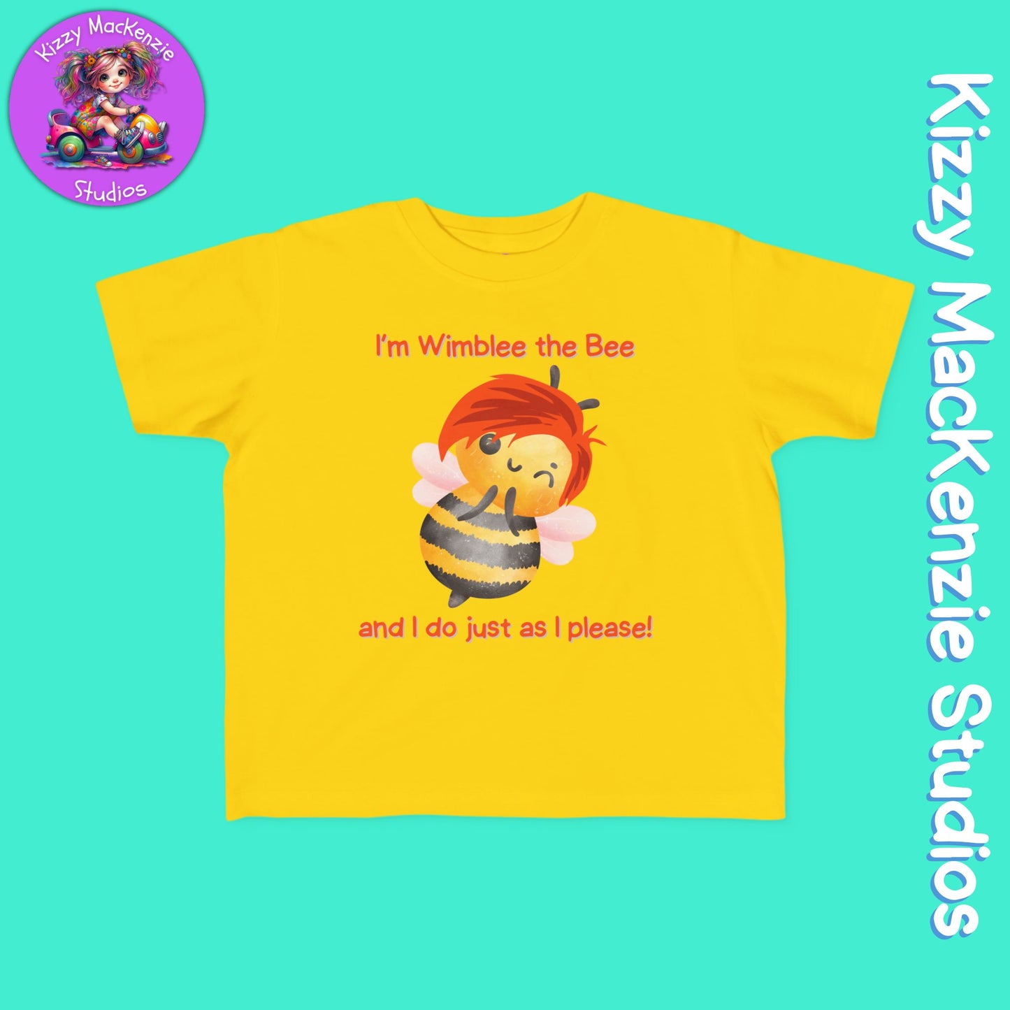 Wimblee the Bee Toddler's Tee Shirt Funny Honey Bee Gift for Toddler Clothes