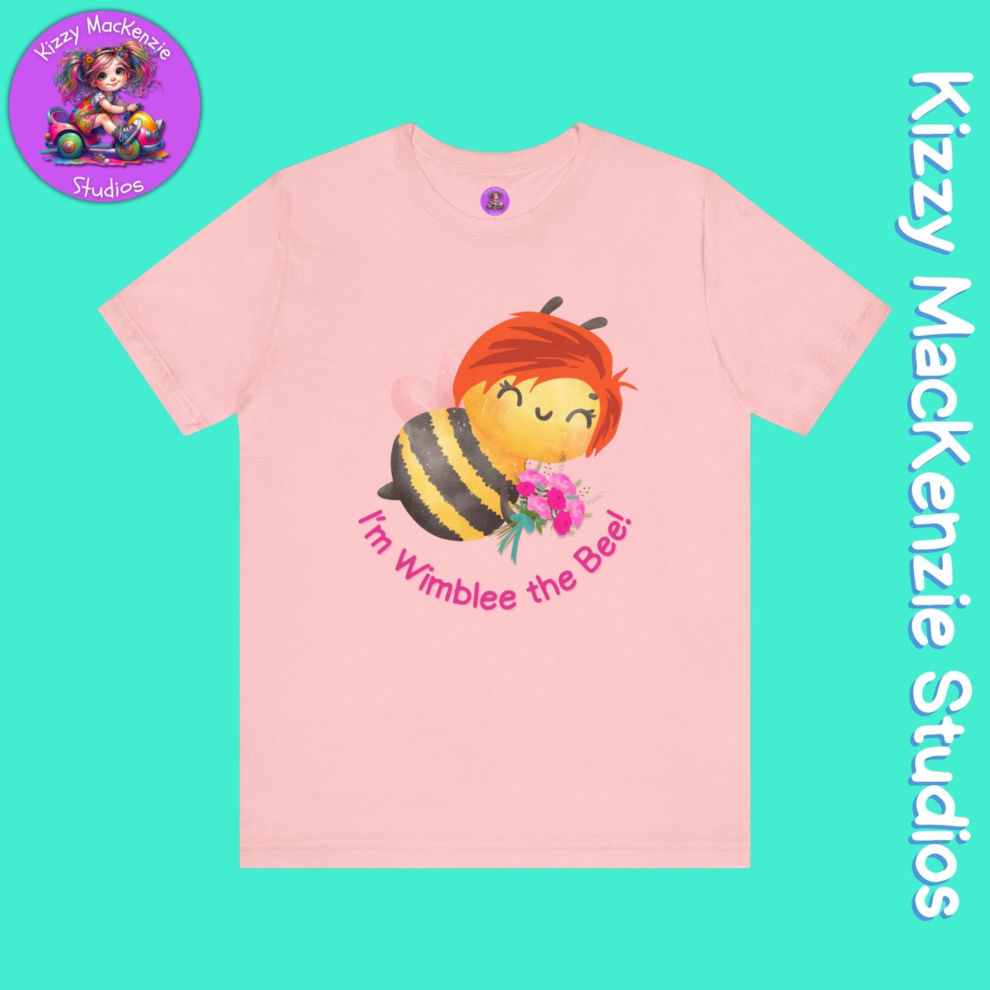 Wimblee the Bee T-Shirt Spring Tee Honey Bee Conservation Flower Gift for Teacher Bee Art Adult Unisex Jersey Short Sleeve T-Shirt