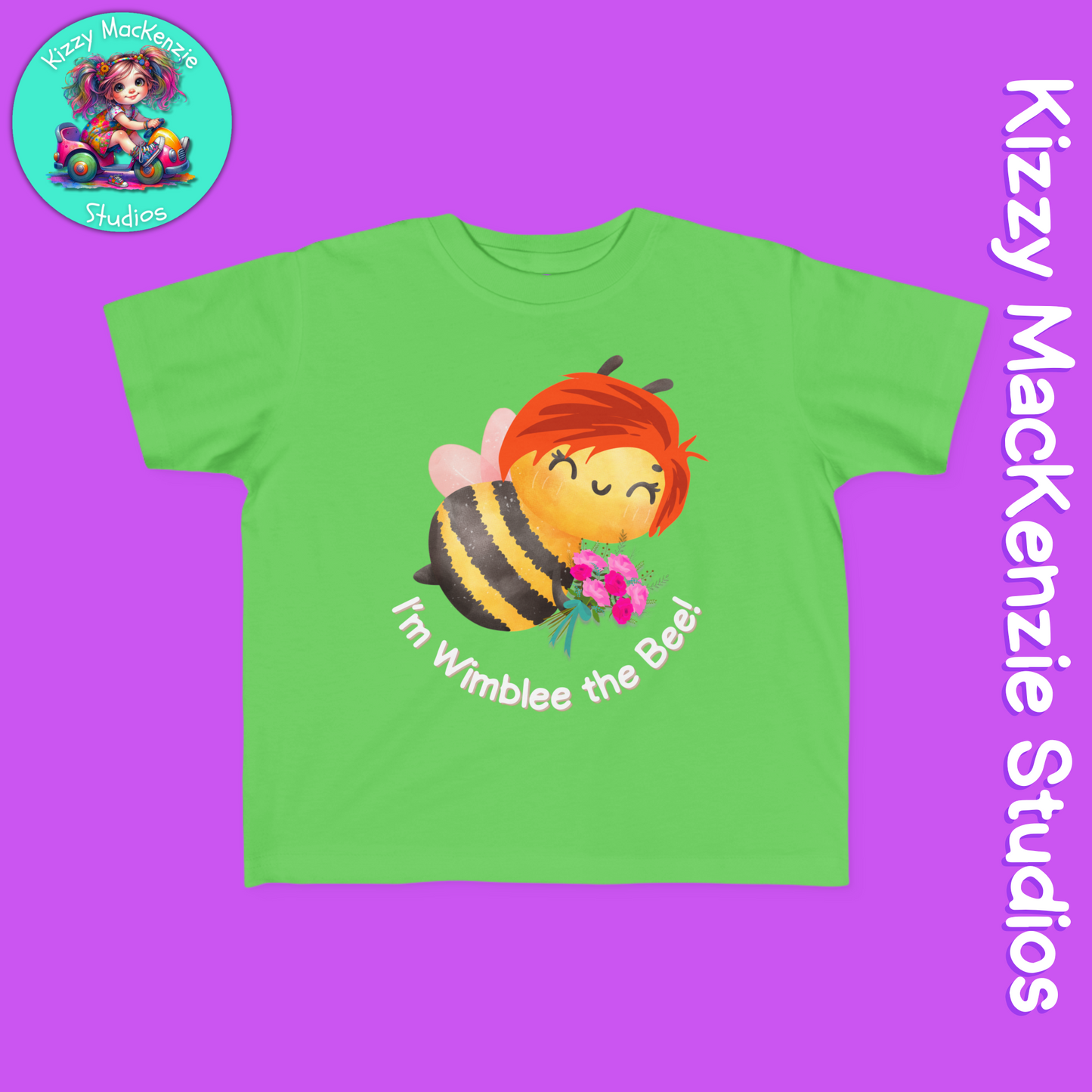 Wimblee the Bee Toddler's Spring Tee Shirt Honey Bee Flowers Nature Gift for Child