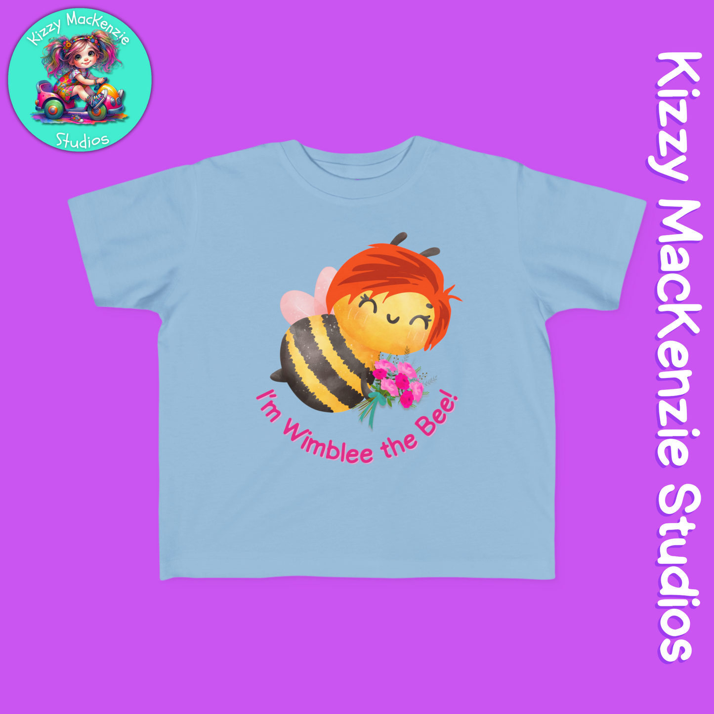 Wimblee the Bee Toddler's Spring Tee Shirt Honey Bee Flowers Nature Gift for Child