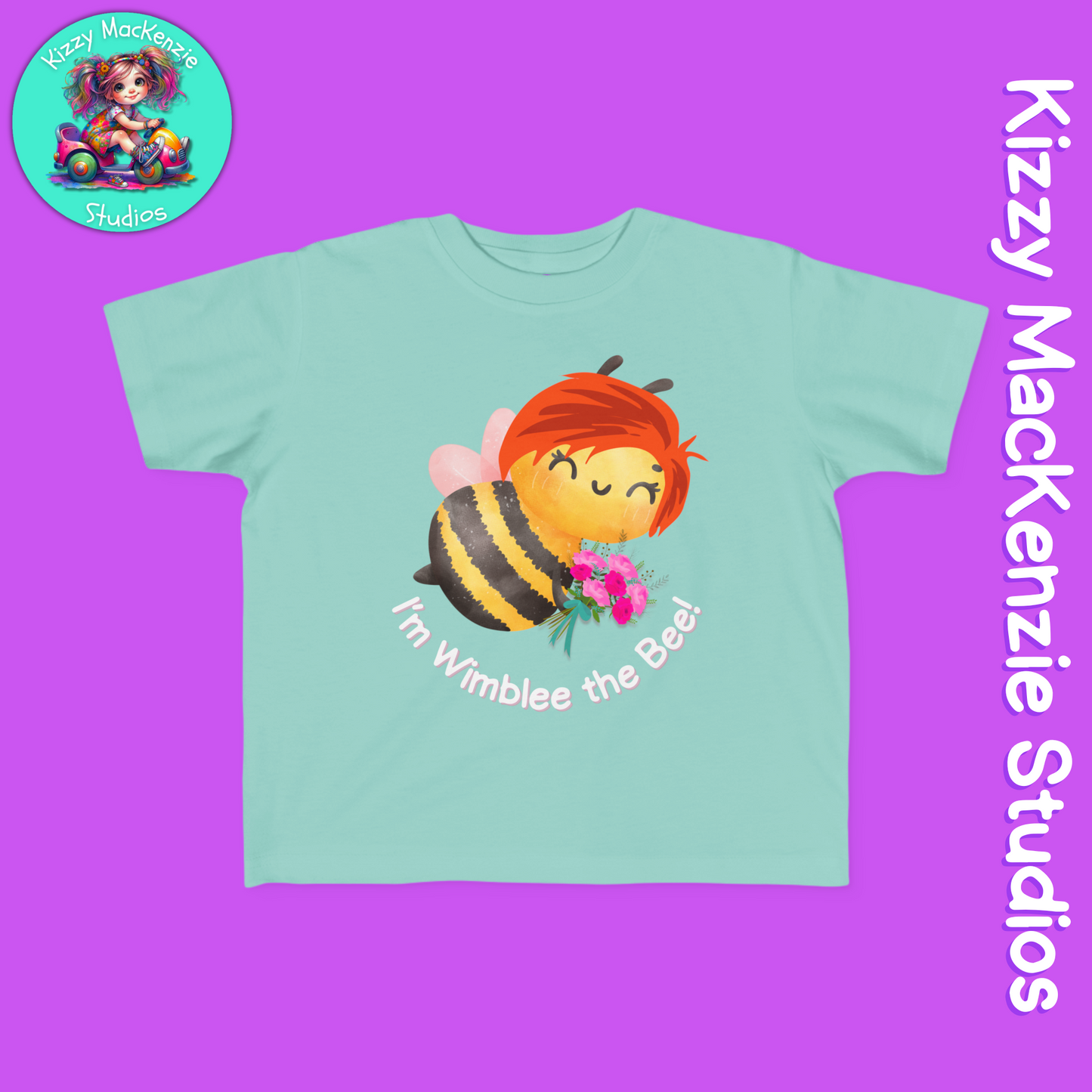 Wimblee the Bee Toddler's Spring Tee Shirt Honey Bee Flowers Nature Gift for Child