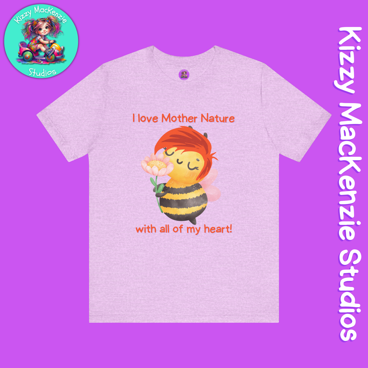 Wimblee the Bee T-Shirt Mother Nature Lover Gift Honey Bee Tee Flower Gift for Her Adult Unisex Jersey Short Sleeve T-Shirt