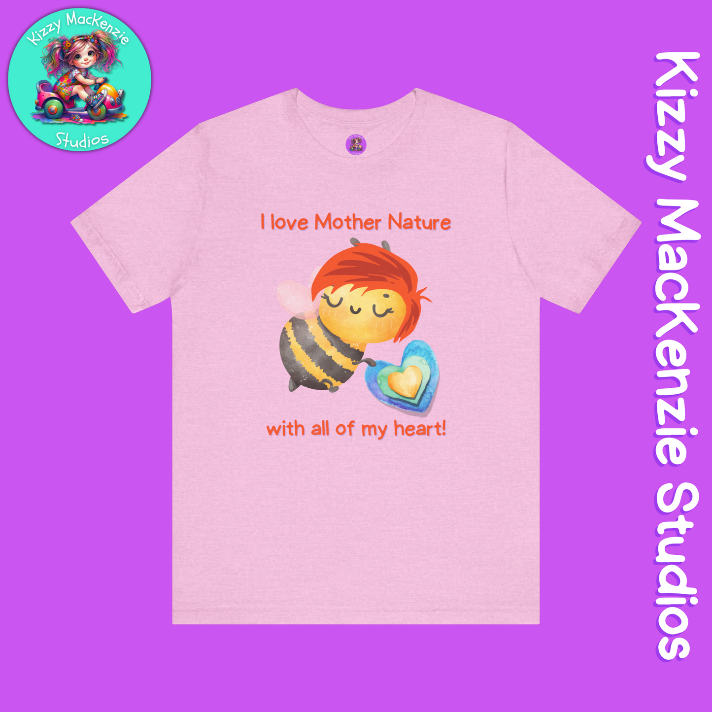 Wimblee the Bee Cotton T-Shirt Mother Nature Shirt Earth Day Gift for Him or Her Teacher Appreciation Gift Adult Unisex Jersey Short Sleeve T-Shirt
