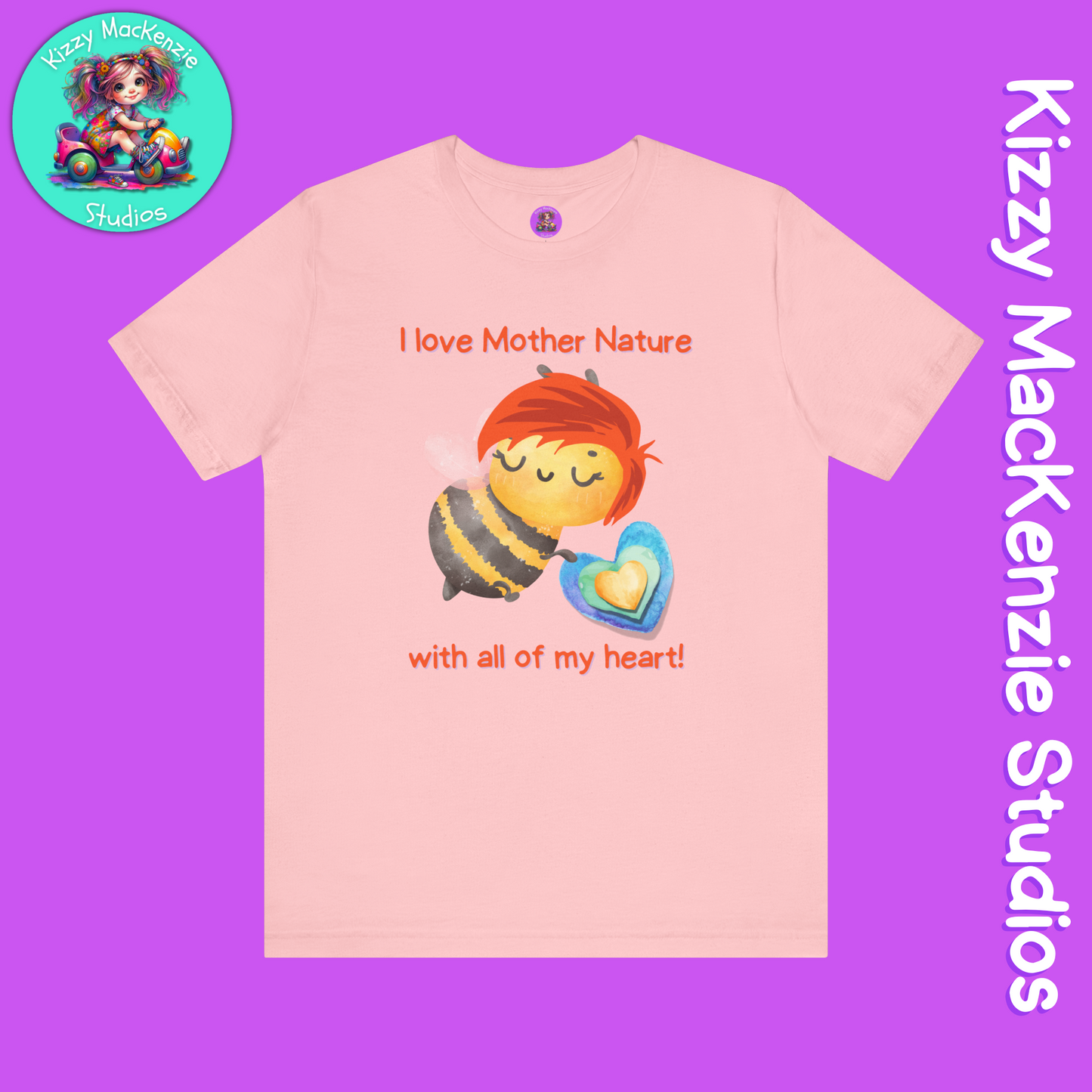 Wimblee the Bee Cotton T-Shirt Mother Nature Shirt Earth Day Gift for Him or Her Teacher Appreciation Gift Adult Unisex Jersey Short Sleeve T-Shirt